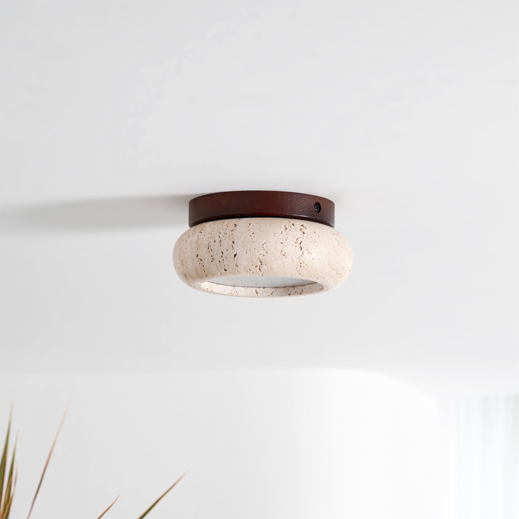 Ritta Mini Donut Travertine Ceiling Light - Neutralighting