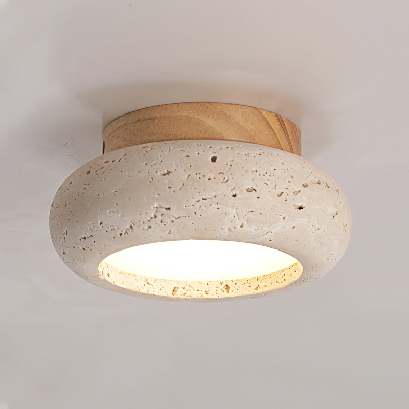 Ritta Mini Donut Travertine Ceiling Light - Neutralighting