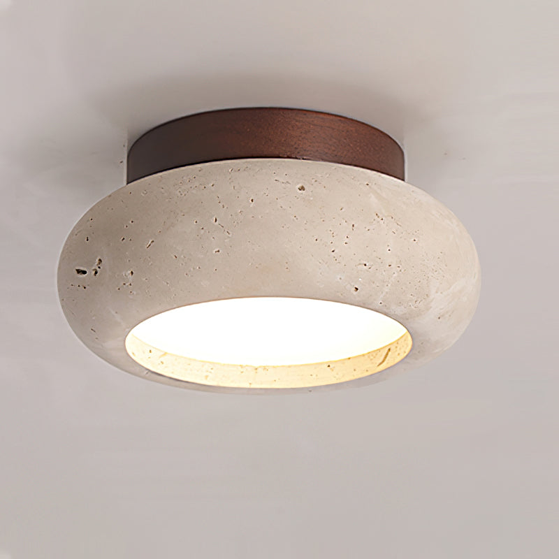 Ritta Mini Donut Travertine Ceiling Light - Neutralighting