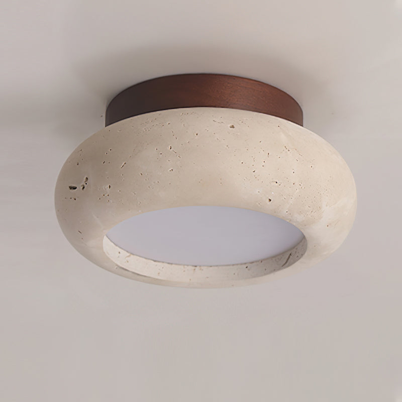 Ritta Mini Donut Travertine Ceiling Light - Neutralighting