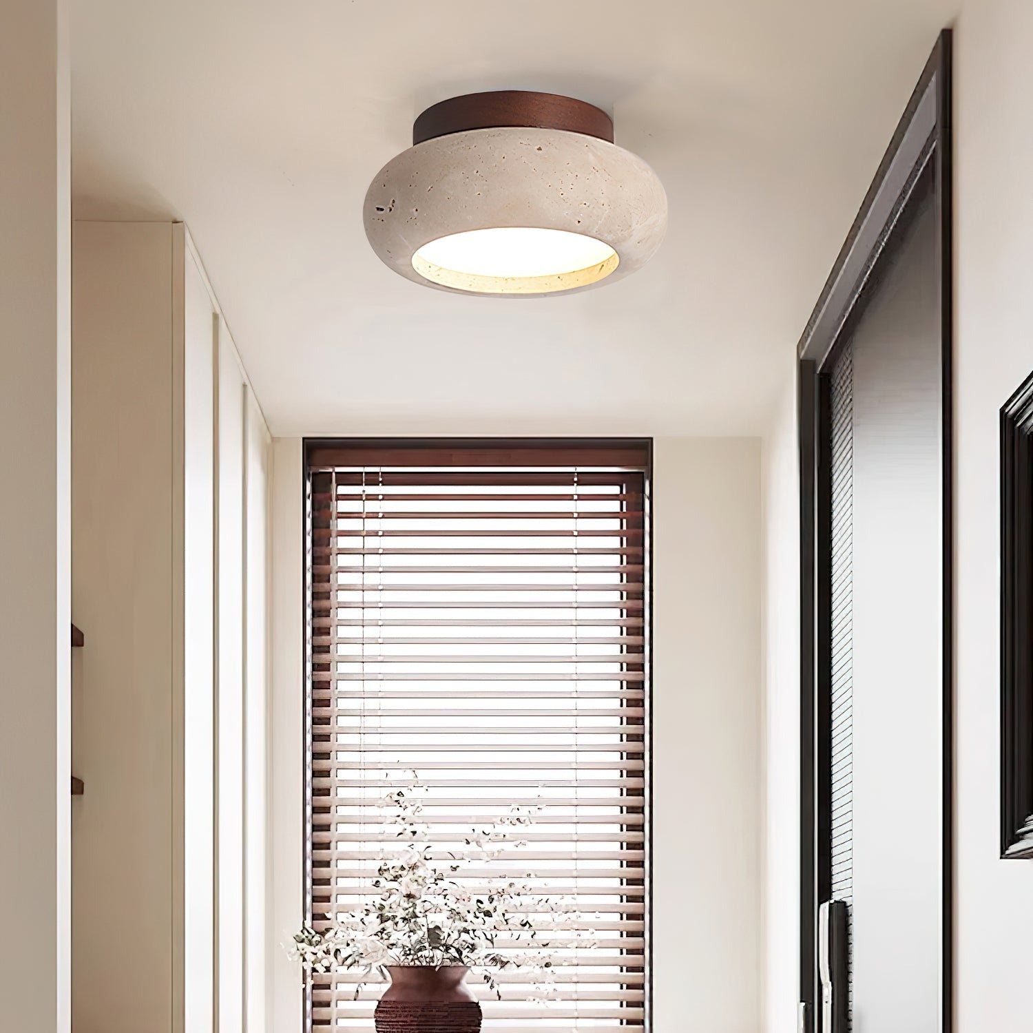 Ritta Mini Donut Travertine Ceiling Light - Neutralighting