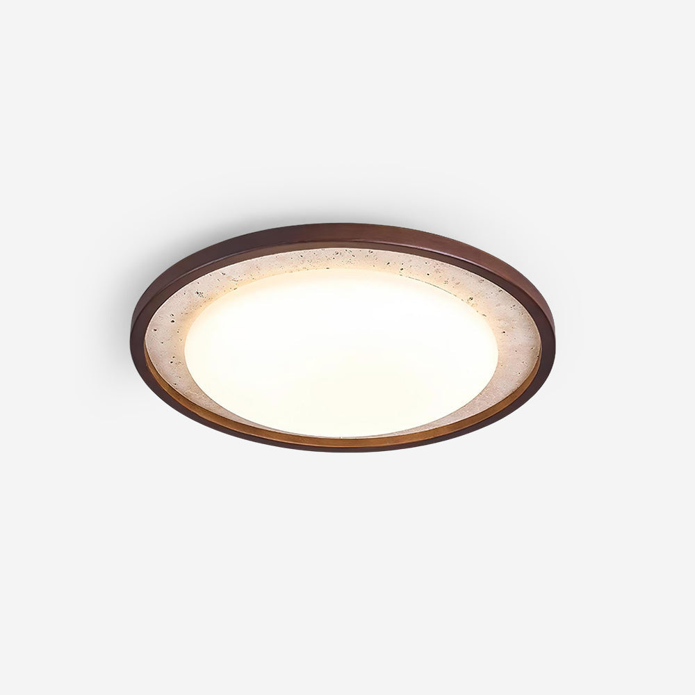 Ritta Sculptural Travertine Ceiling Lamp - Neutralighting