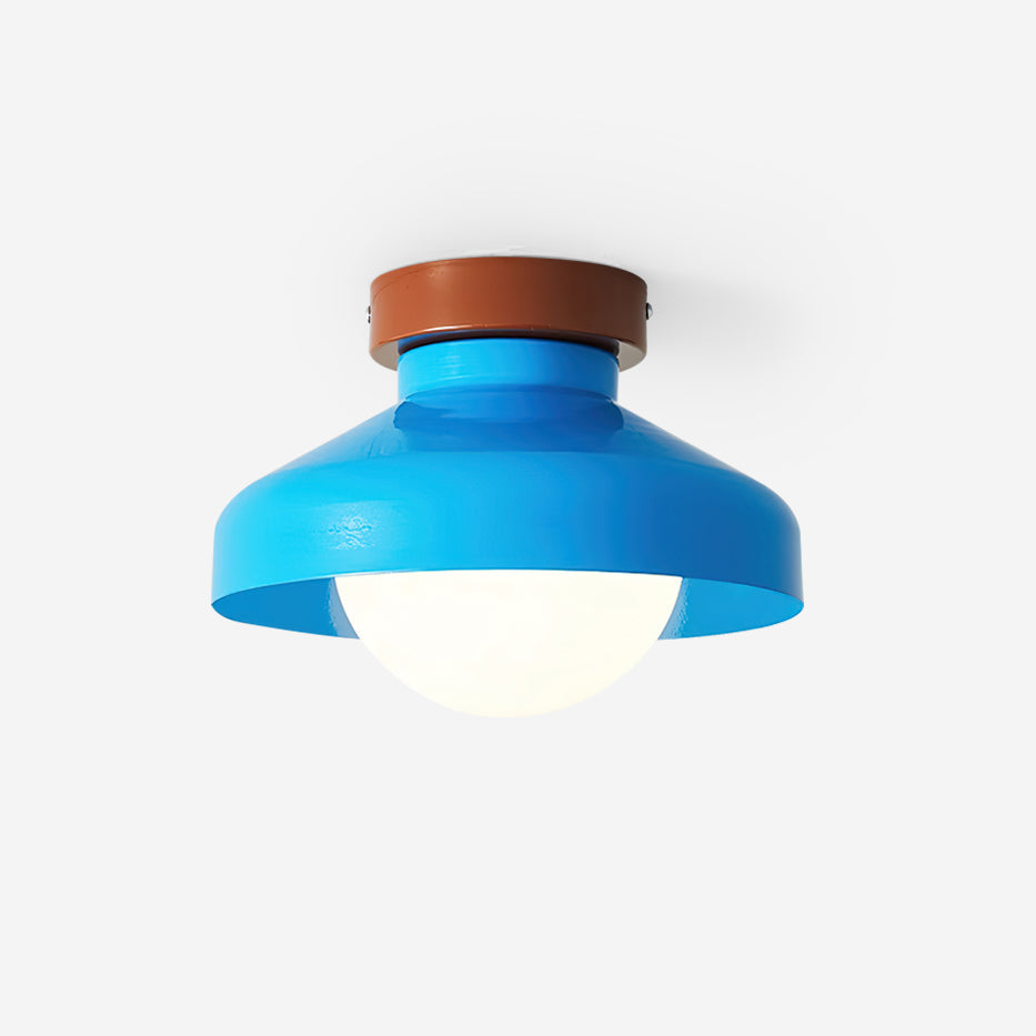Solvane Blue Metal Flush Mount Ceiling Light