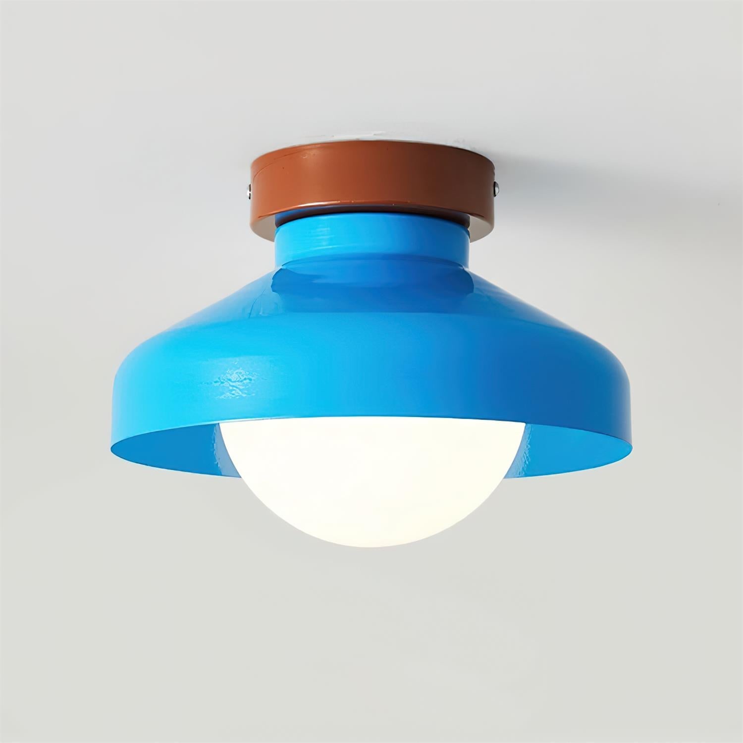 Solvane Blue Metal Flush Mount Ceiling Light