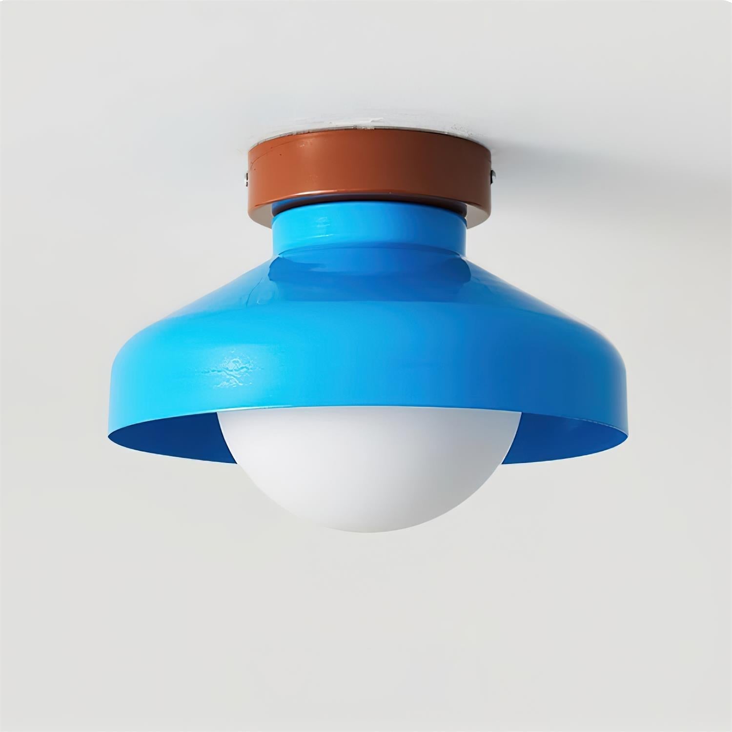 Solvane Blue Metal Flush Mount Ceiling Light