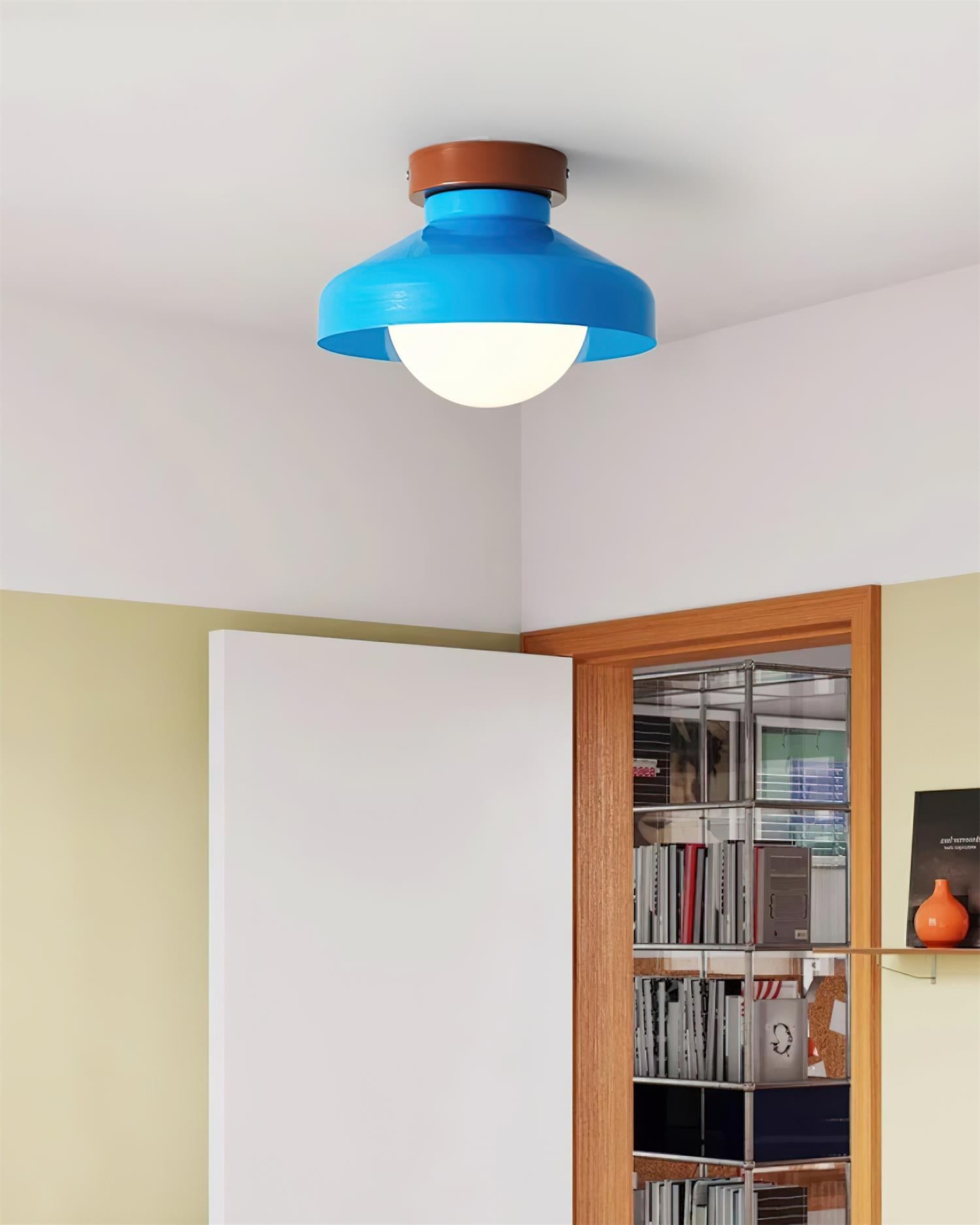 Solvane Blue Metal Flush Mount Ceiling Light