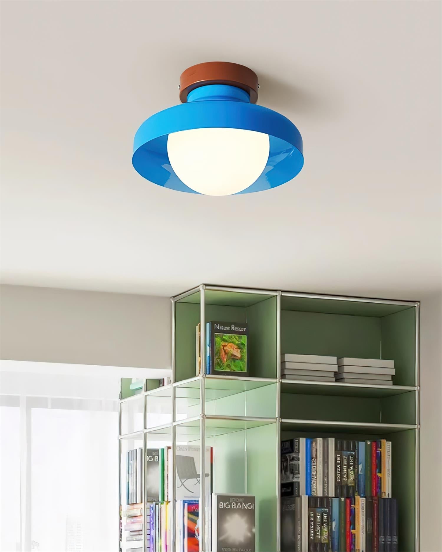 Solvane Blue Metal Flush Mount Ceiling Light
