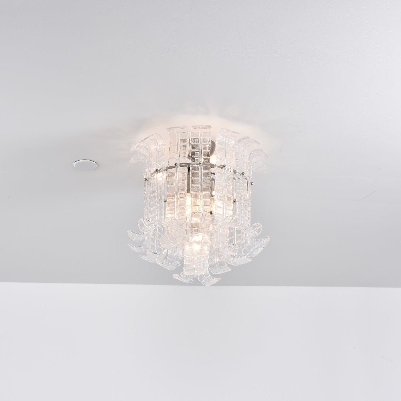 Aurora Ceiling Lamp Clear Murano Glass Flush Mount
