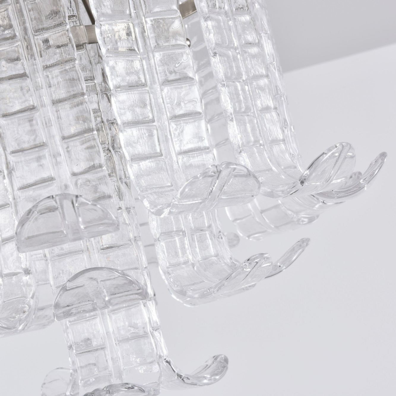 Aurora Ceiling Lamp Clear Murano Glass Flush Mount