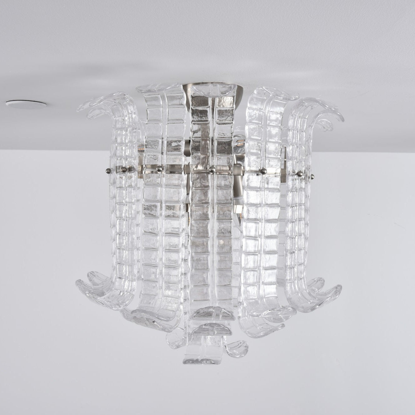Aurora Ceiling Lamp Clear Murano Glass Flush Mount
