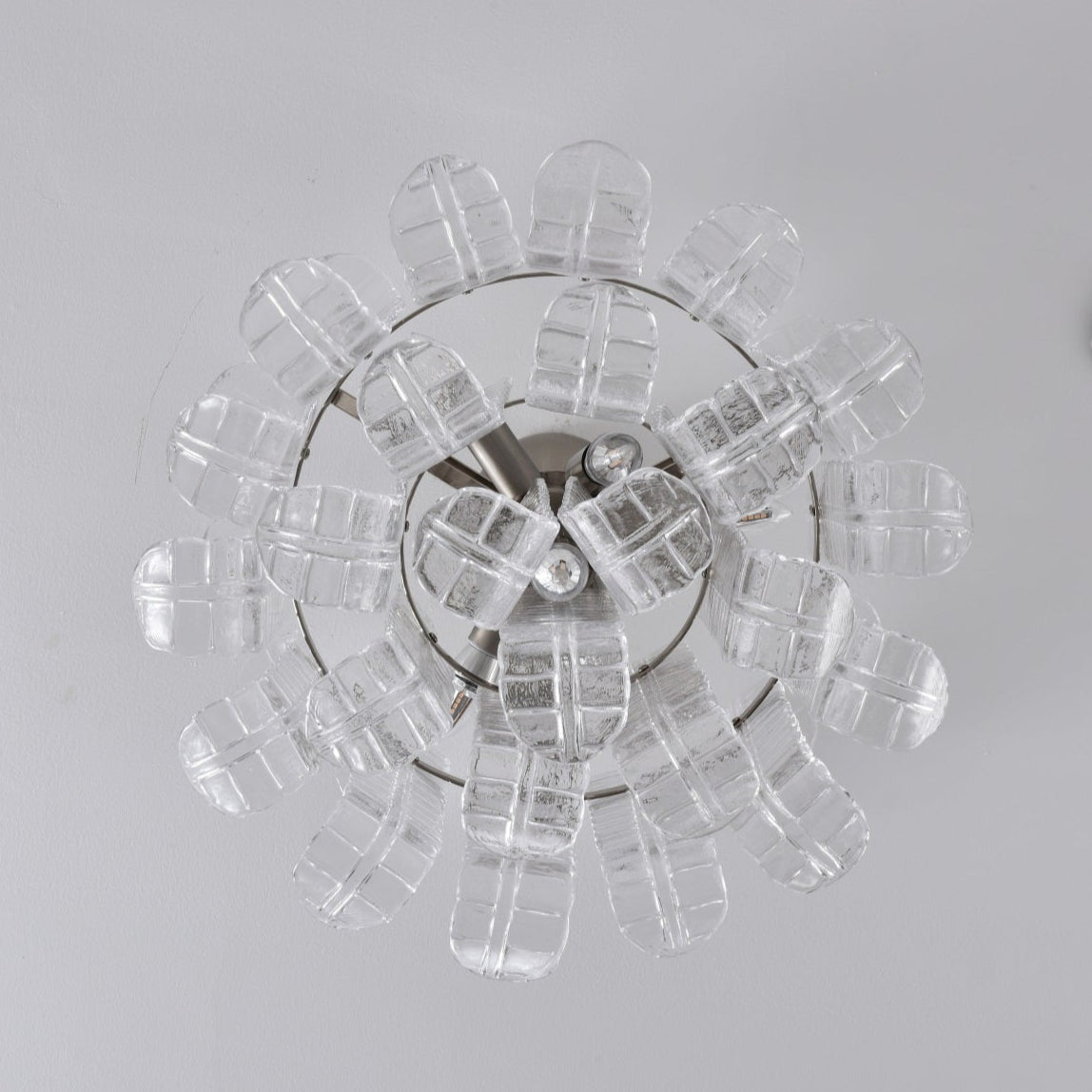 Aurora Ceiling Lamp Clear Murano Glass Flush Mount