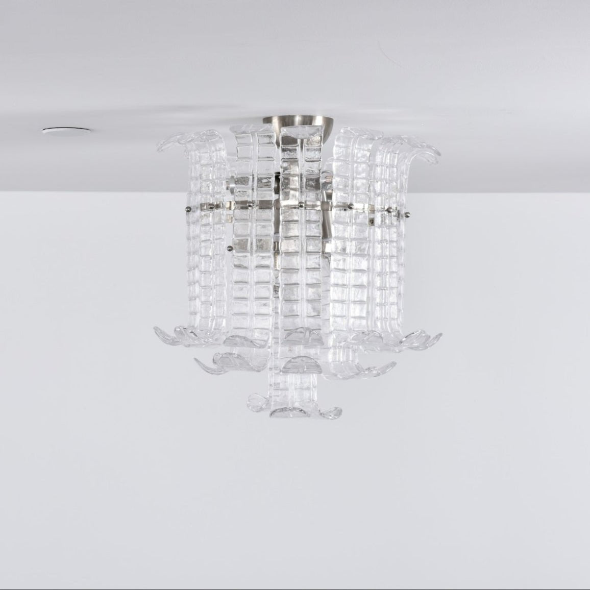 Aurora Ceiling Lamp Clear Murano Glass Flush Mount
