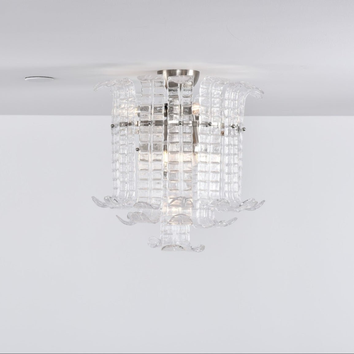 Aurora Ceiling Lamp Clear Murano Glass Flush Mount