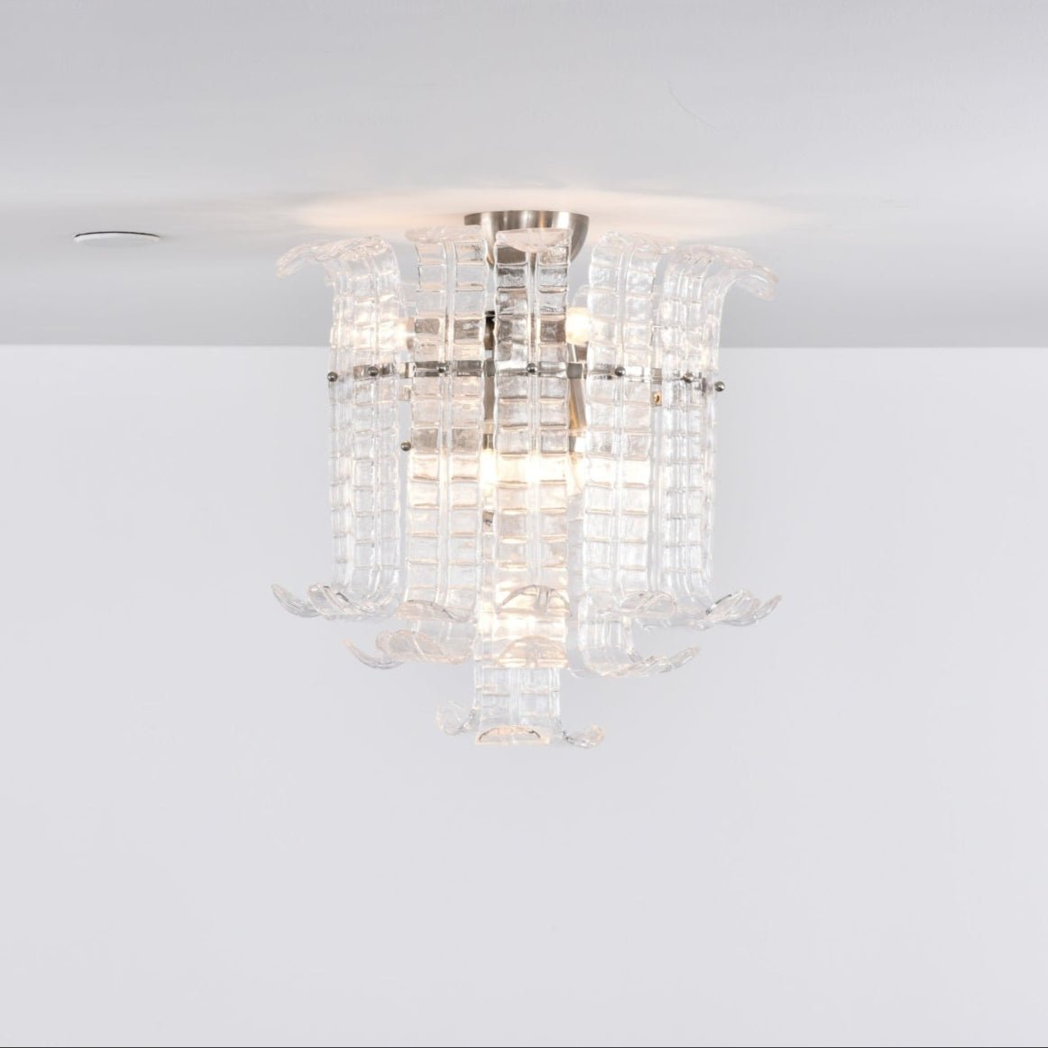 Aurora Ceiling Lamp Clear Murano Glass Flush Mount
