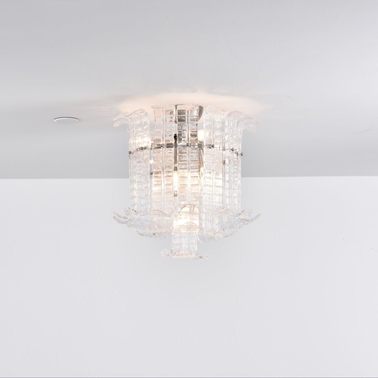 Aurora Ceiling Lamp Clear Murano Glass Flush Mount