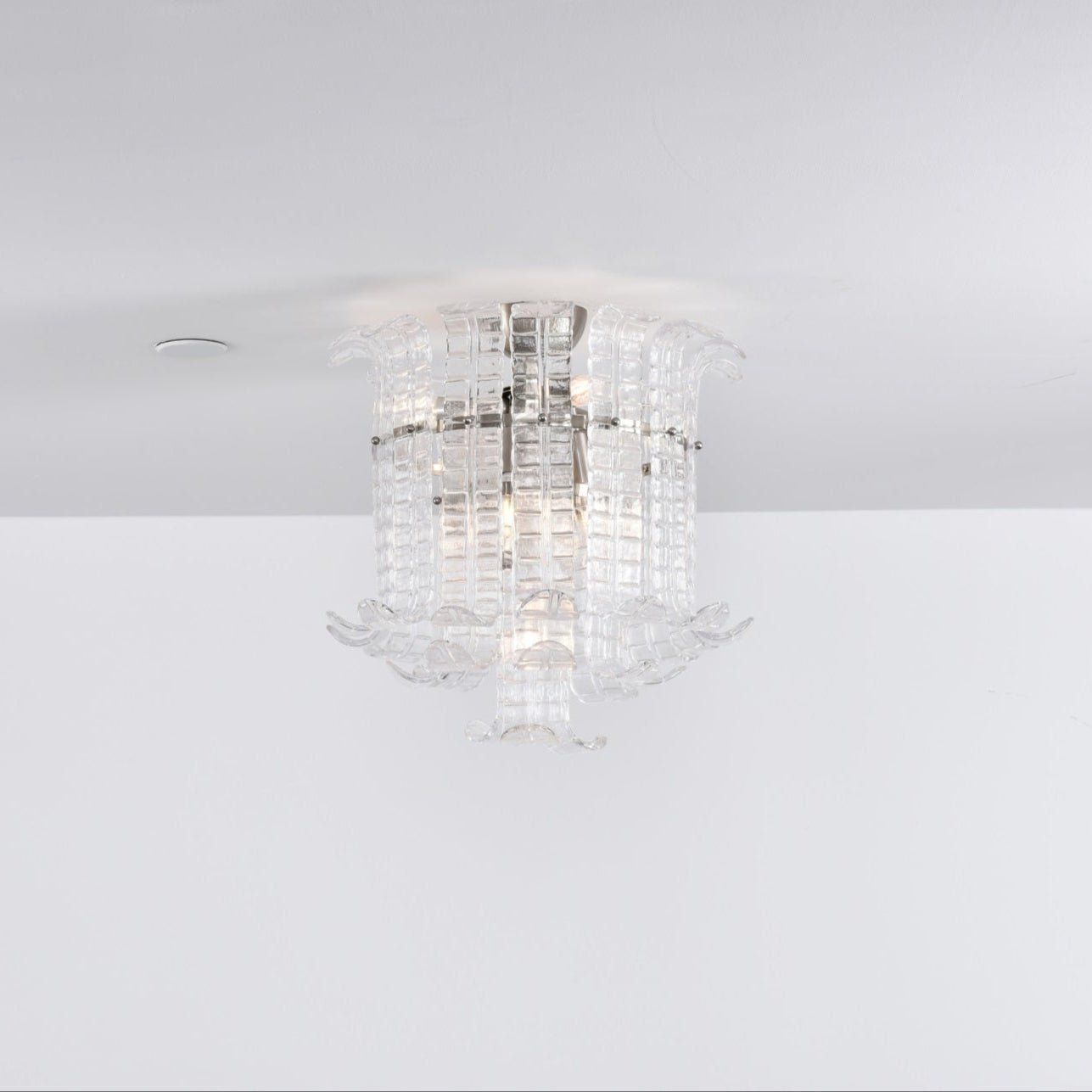 Aurora Ceiling Lamp Clear Murano Glass Flush Mount