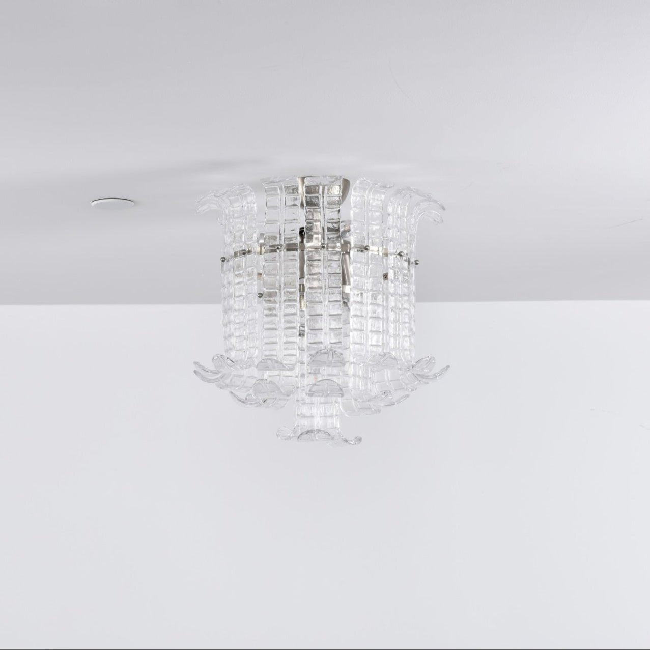 Aurora Ceiling Lamp Clear Murano Glass Flush Mount