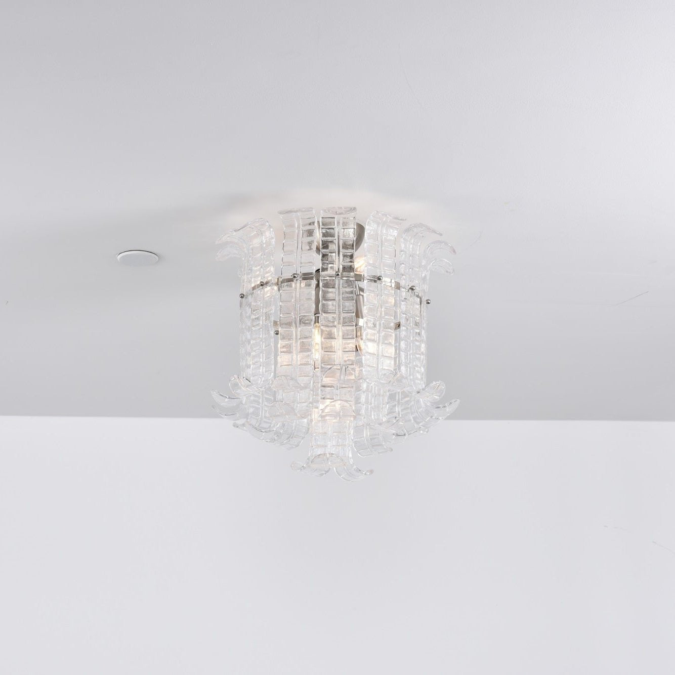 Aurora Ceiling Lamp Clear Murano Glass Flush Mount