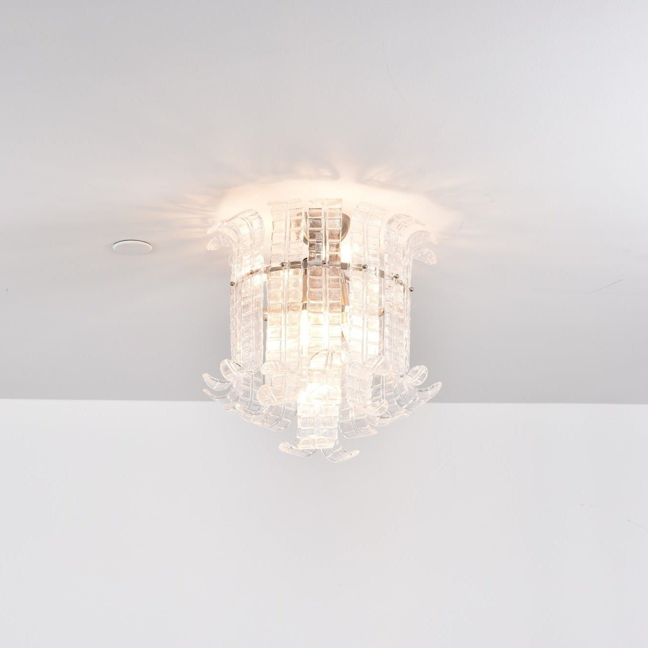 Aurora Ceiling Lamp Clear Murano Glass Flush Mount
