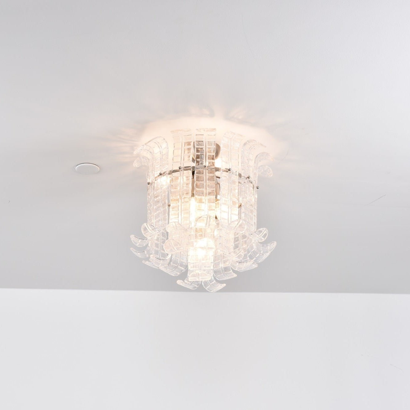 Aurora Ceiling Lamp Clear Murano Glass Flush Mount