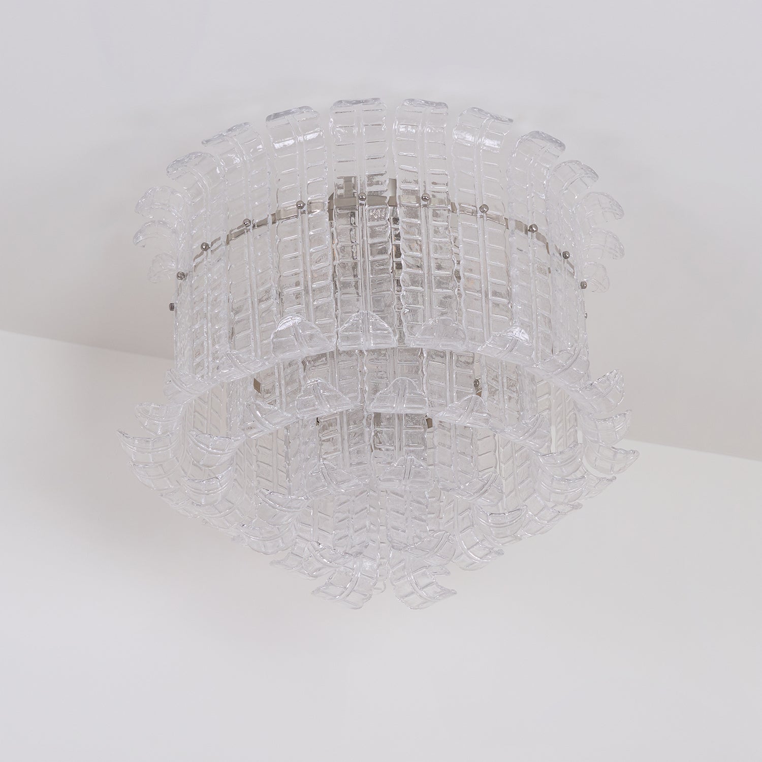 Aurora Ceiling Lamp Clear Murano Glass Flush Mount