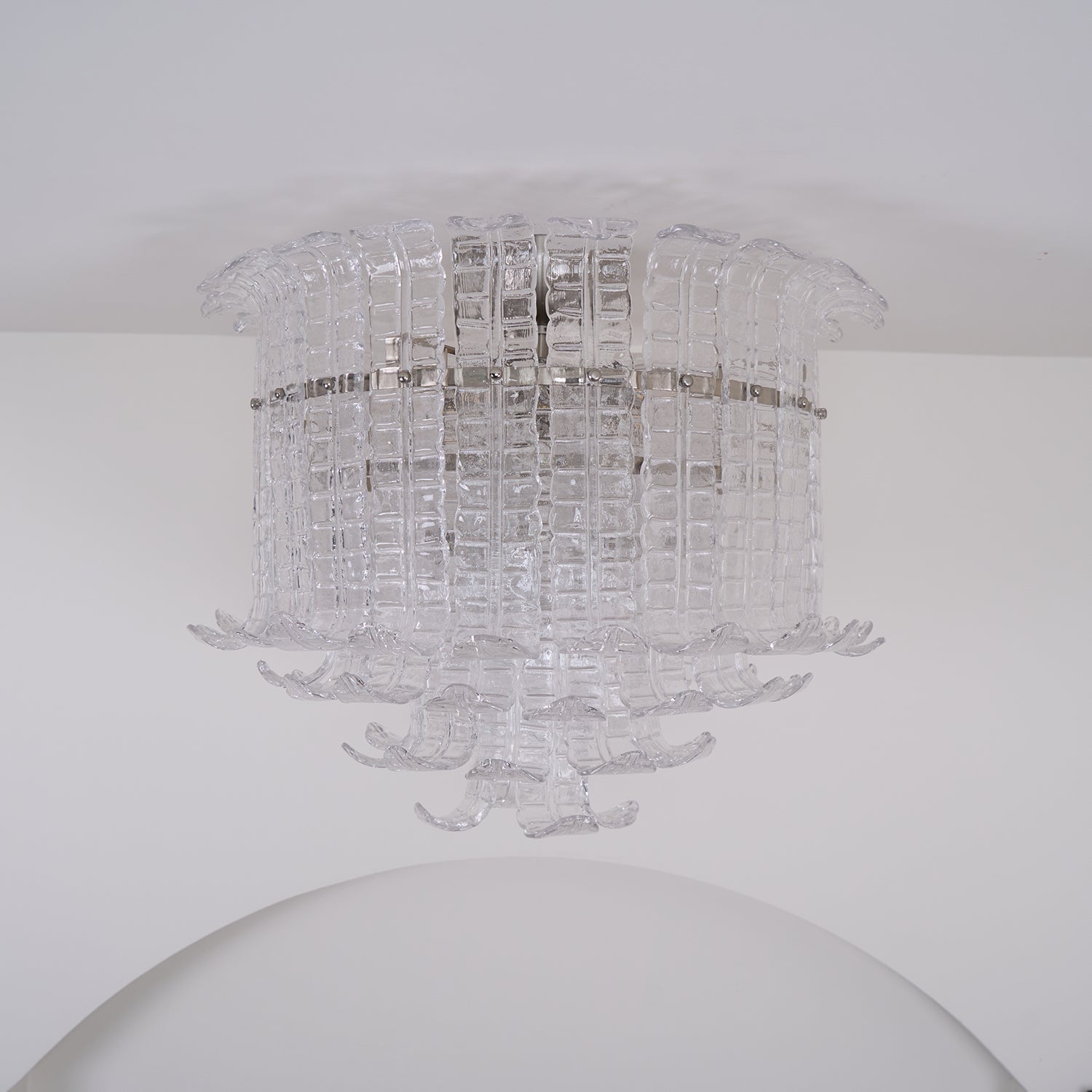 Aurora Ceiling Lamp Clear Murano Glass Flush Mount