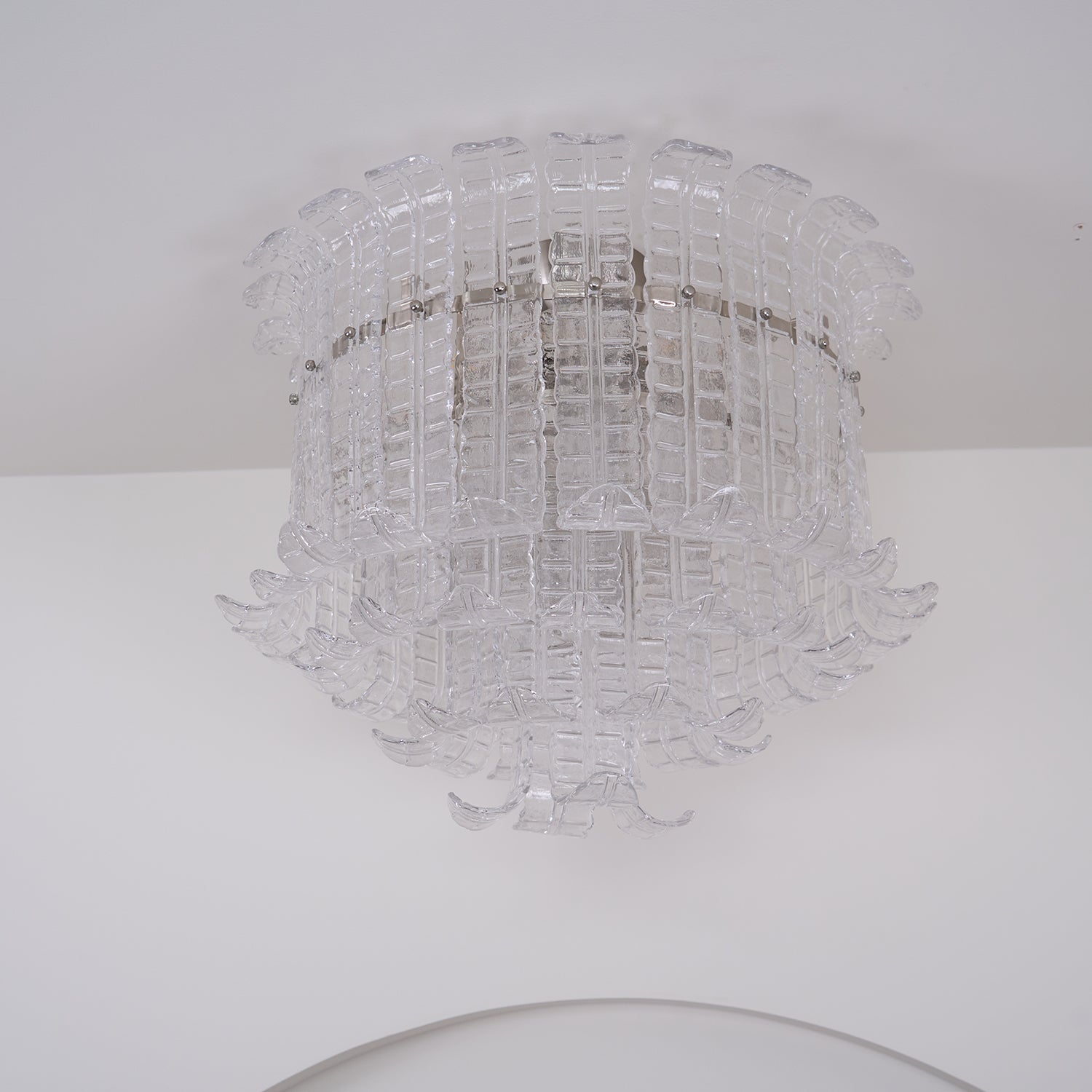 Aurora Ceiling Lamp Clear Murano Glass Flush Mount