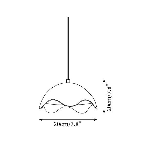 Pendant Lamp Wood-Grain Metal Shade Wave Ambient Minimalist - Neutralighting