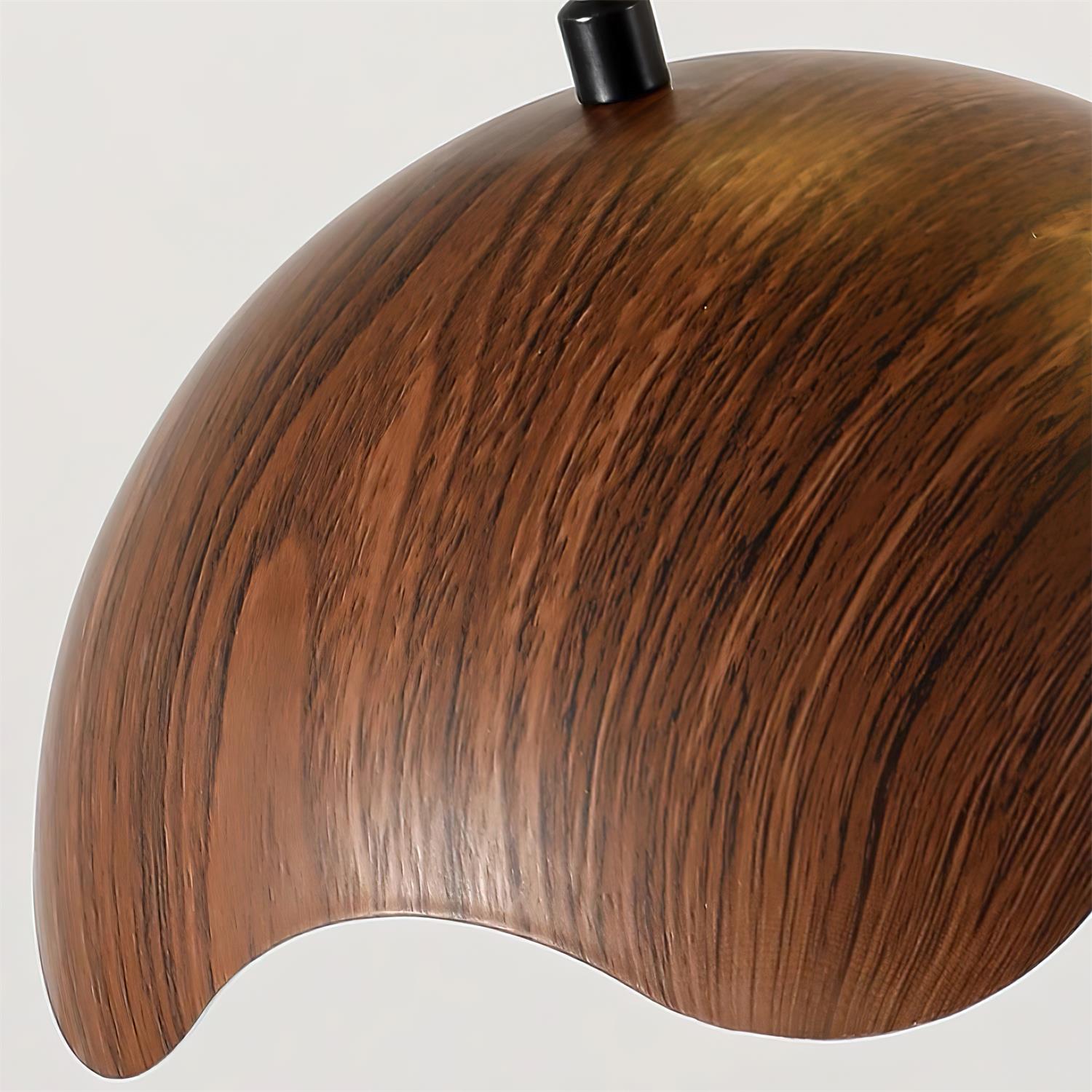 Pendant Lamp Wood-Grain Metal Shade Wave Ambient Minimalist - Neutralighting