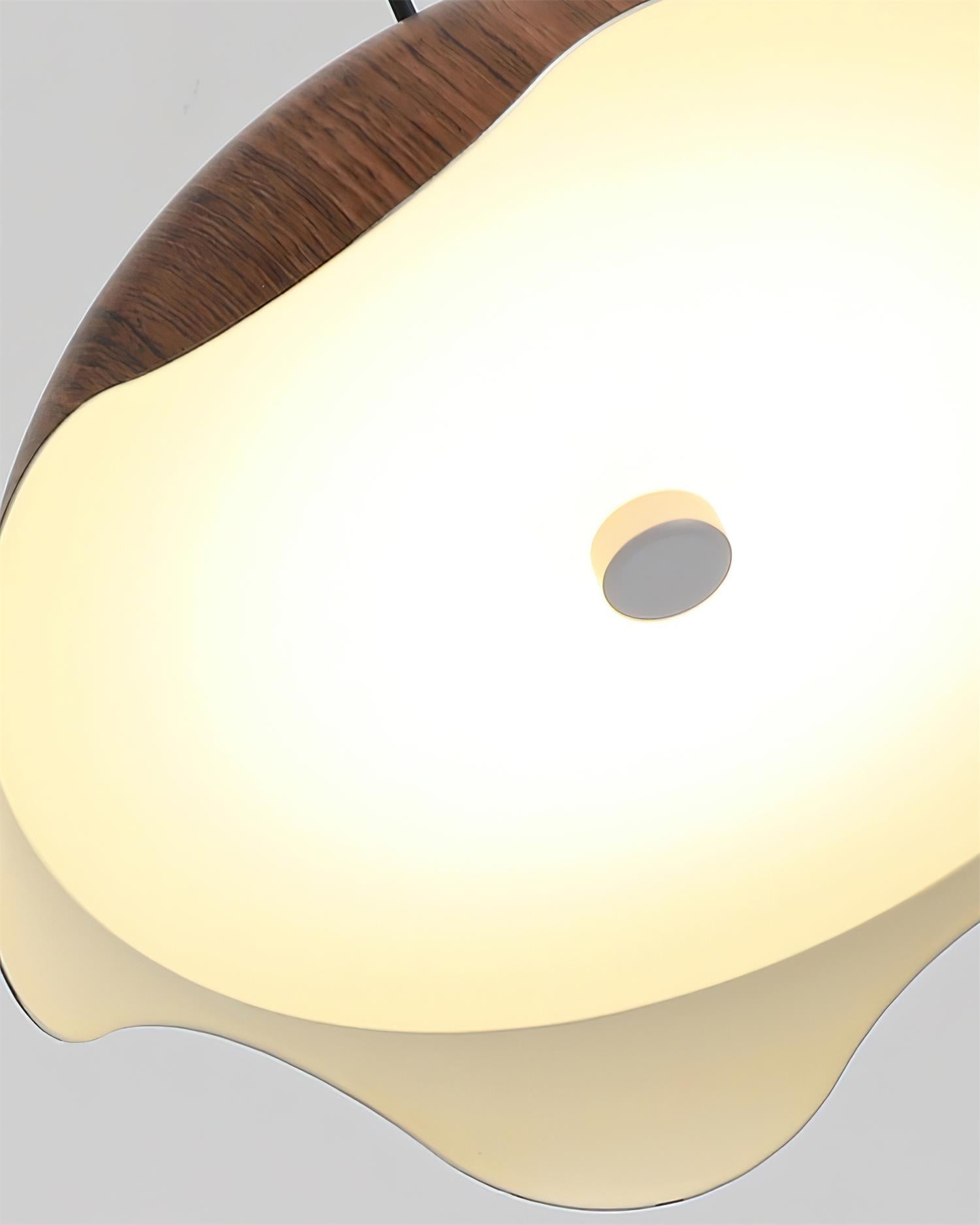 Pendant Lamp Wood-Grain Metal Shade Wave Ambient Minimalist - Neutralighting