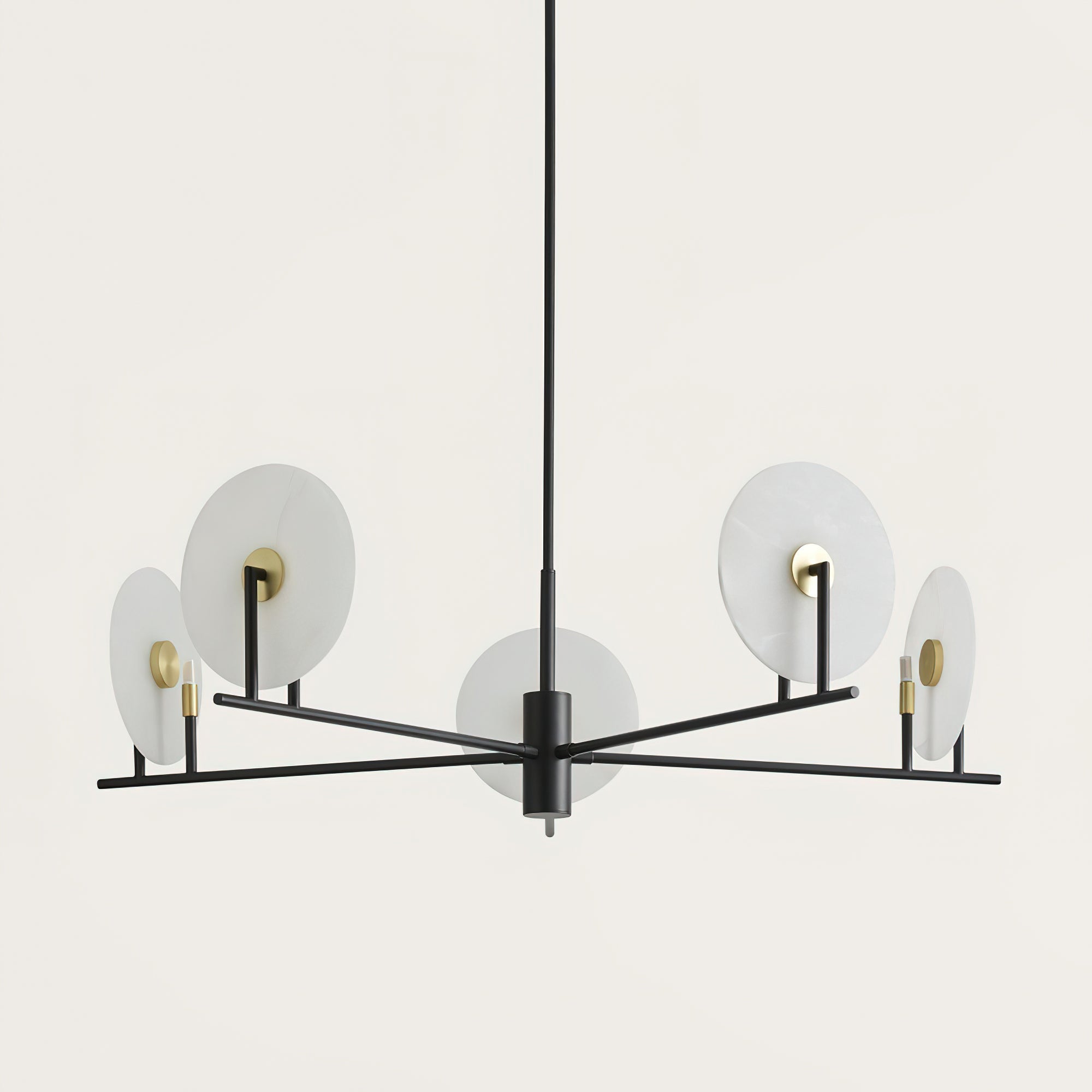 Callisto Chandelier Alabaster Moon Discs - Neutralighting