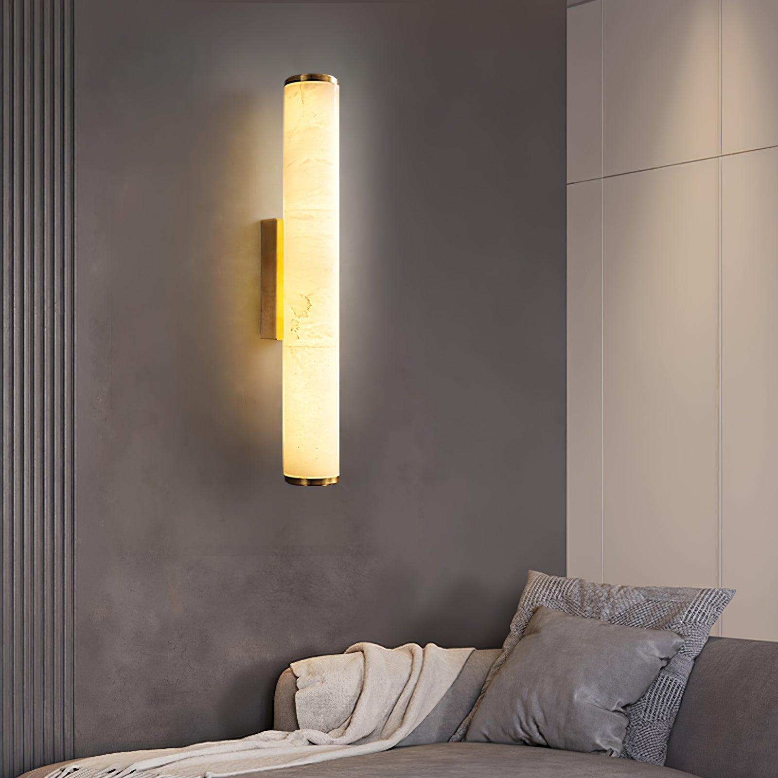 Kristy Alabaster Vertical Cylindrical Wall Lamp - Neutralighting