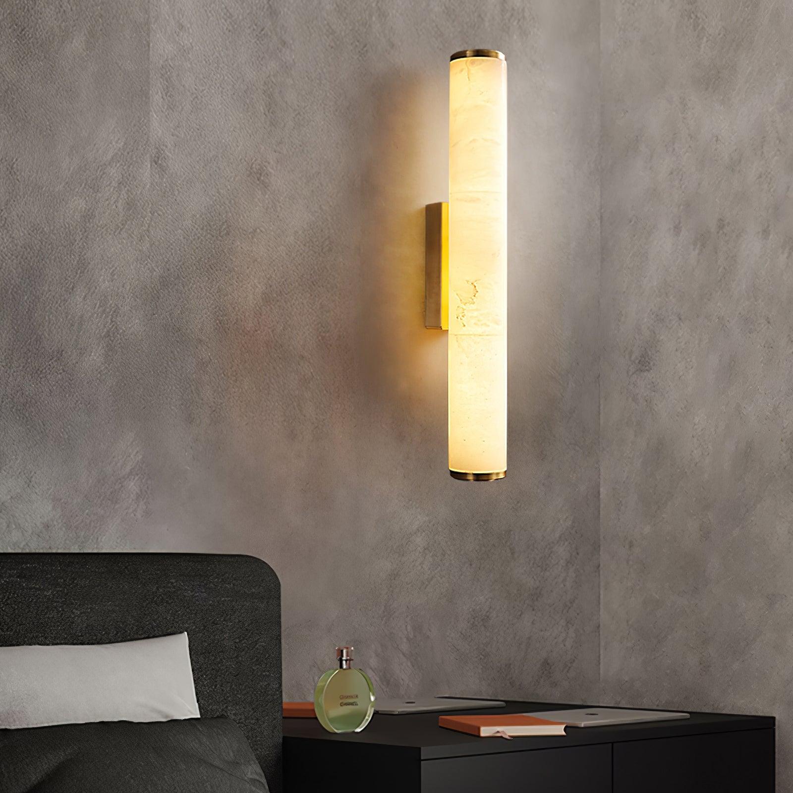 Klyr Alabaster Vertical Cylindrical Wall Lamp - Neutralighting