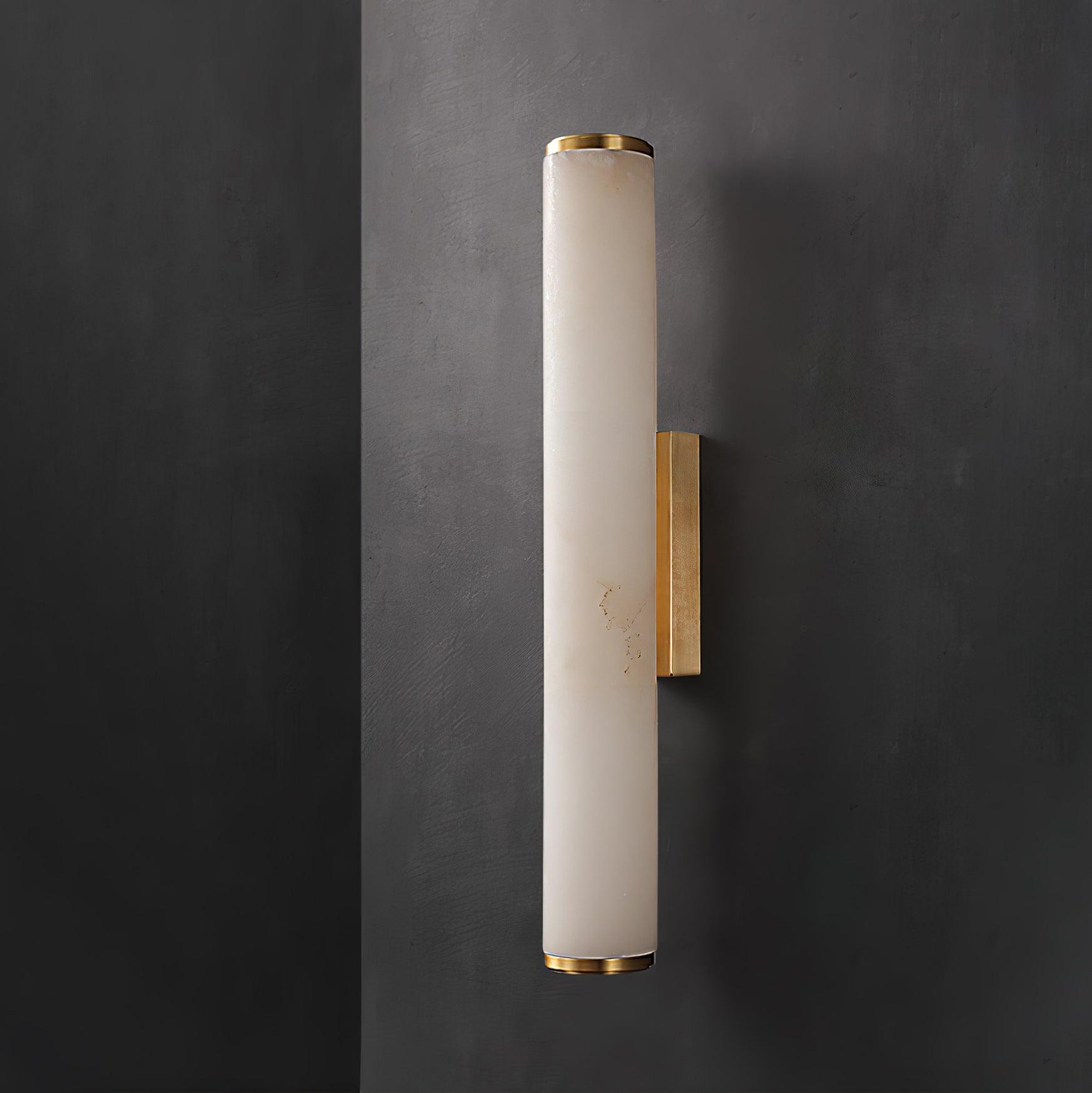 Klyr Alabaster Vertical Cylindrical Wall Lamp - Neutralighting