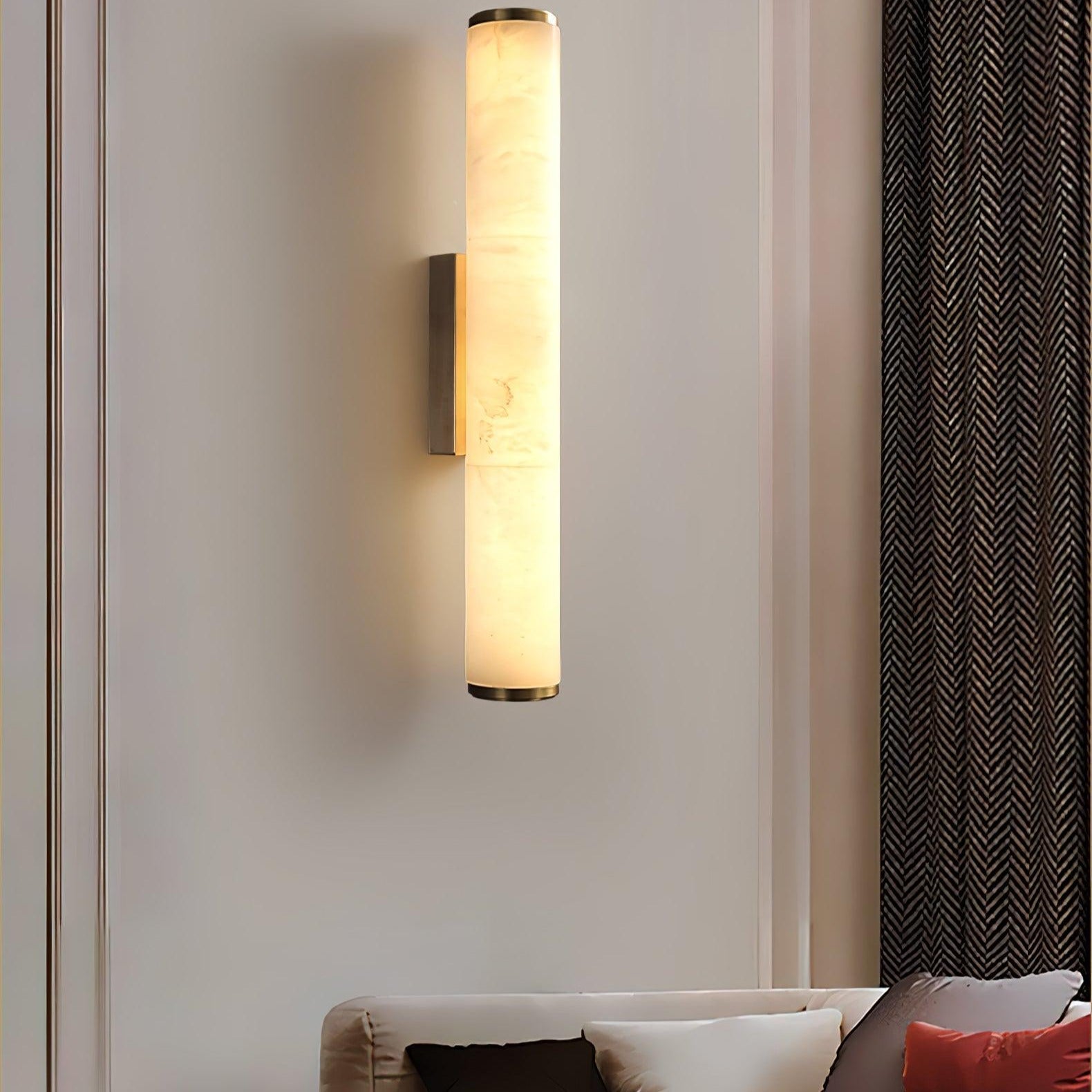 Klyr Alabaster Vertical Cylindrical Wall Lamp - Neutralighting