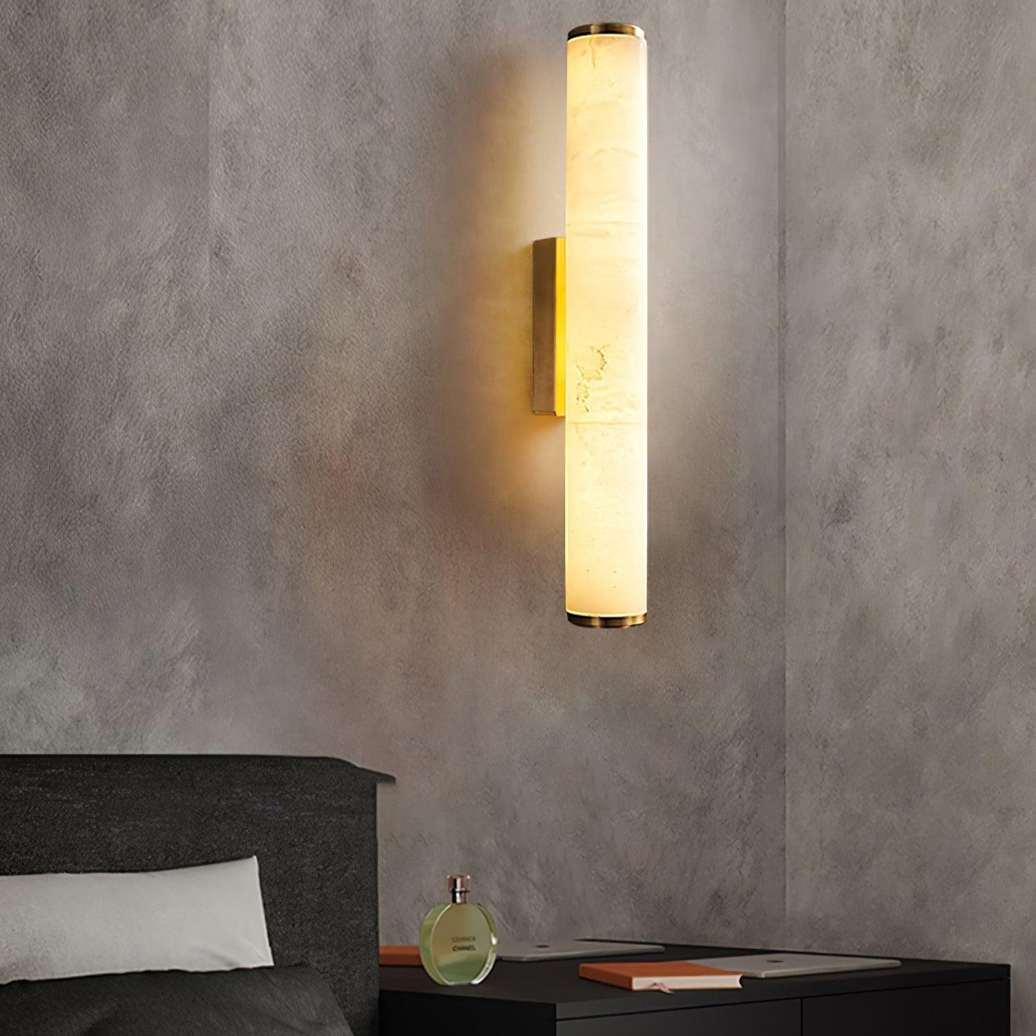 Klyr Alabaster Vertical Cylindrical Wall Lamp - Neutralighting