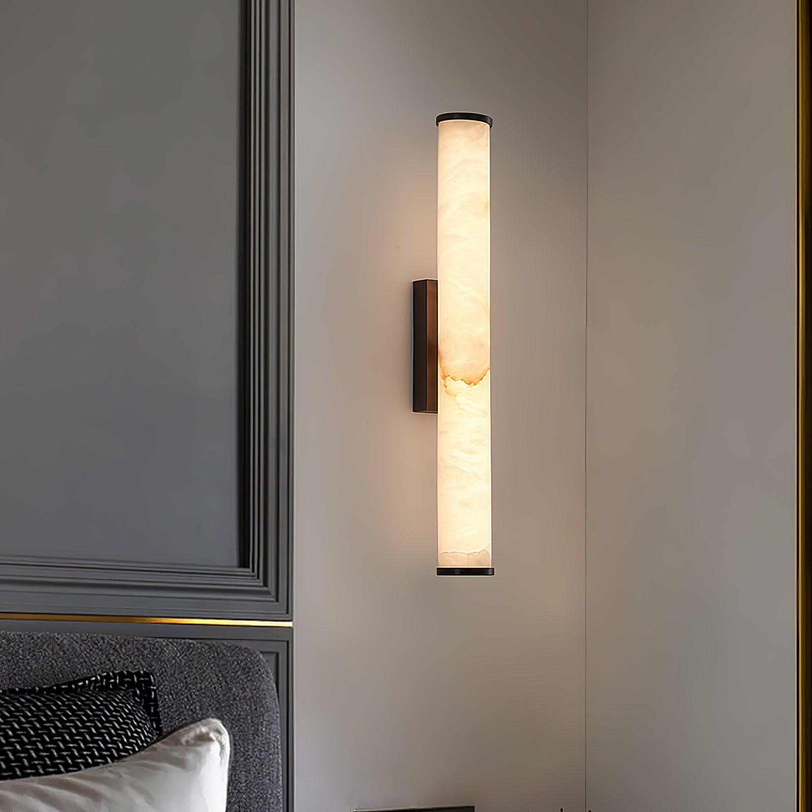 Klyr Alabaster Vertical Cylindrical Wall Lamp - Neutralighting