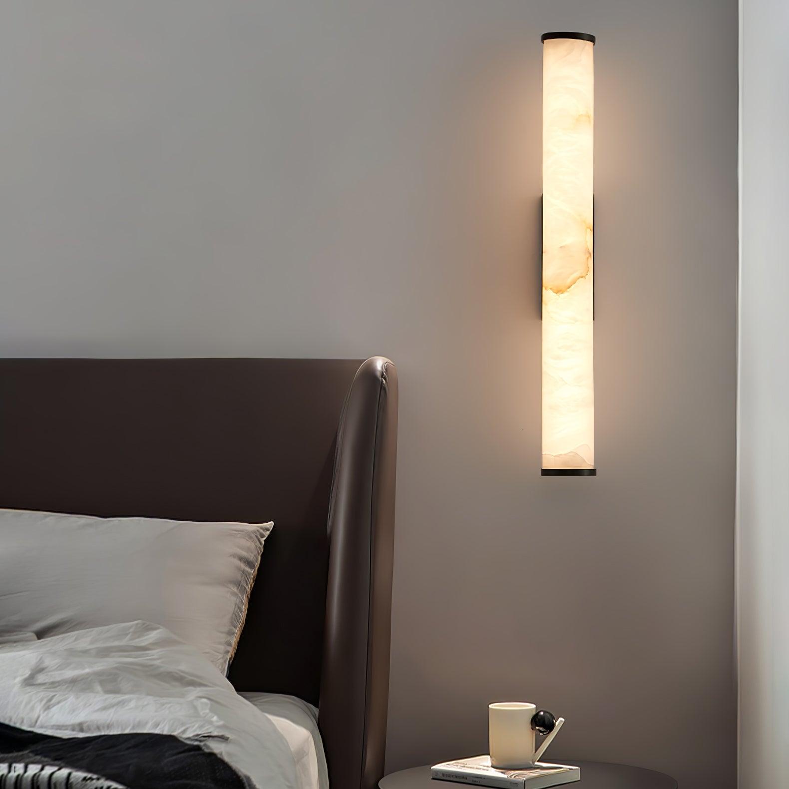 Klyr Alabaster Vertical Cylindrical Wall Lamp - Neutralighting