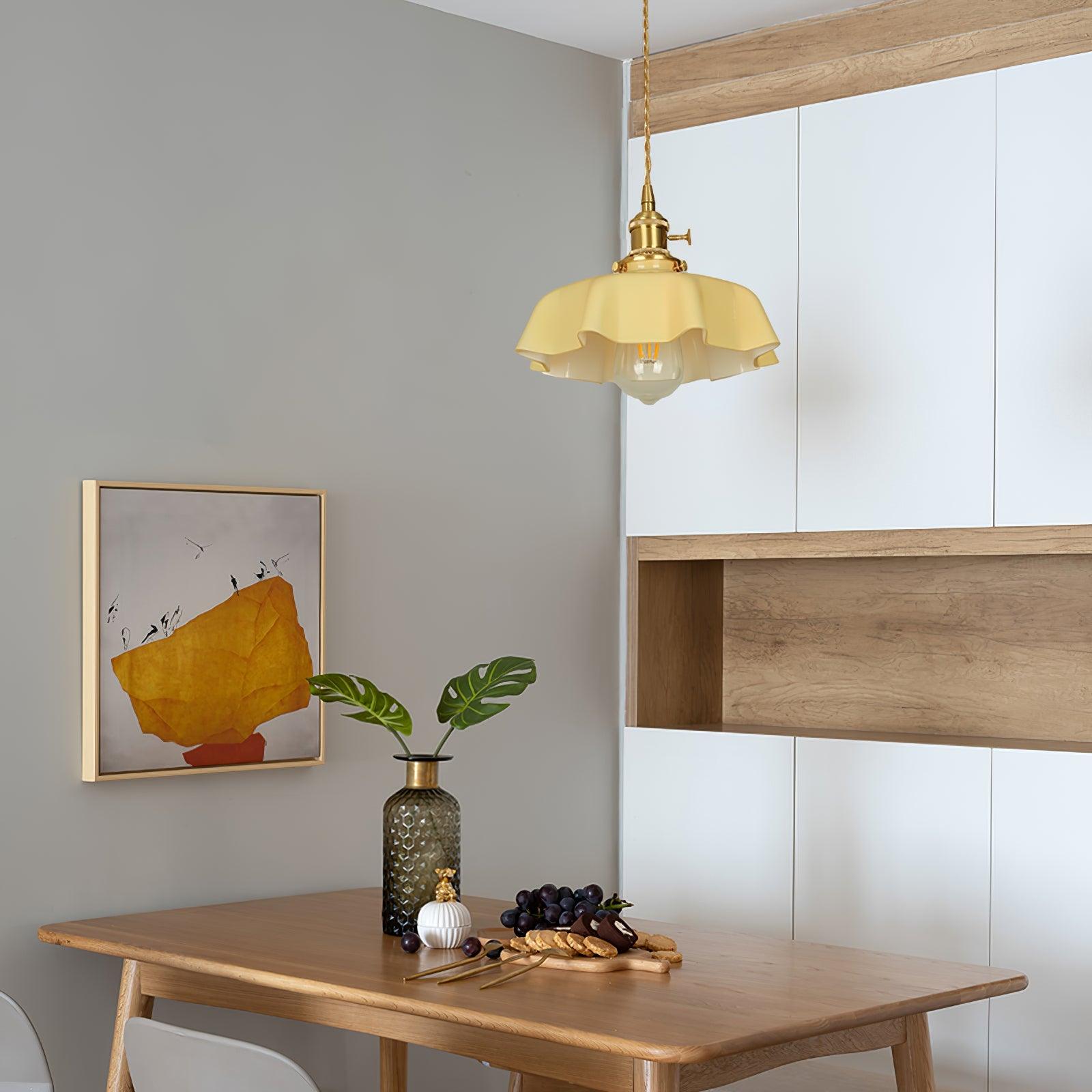 Civen Farmhouse Ruffled Pendant Light - Neutralighting