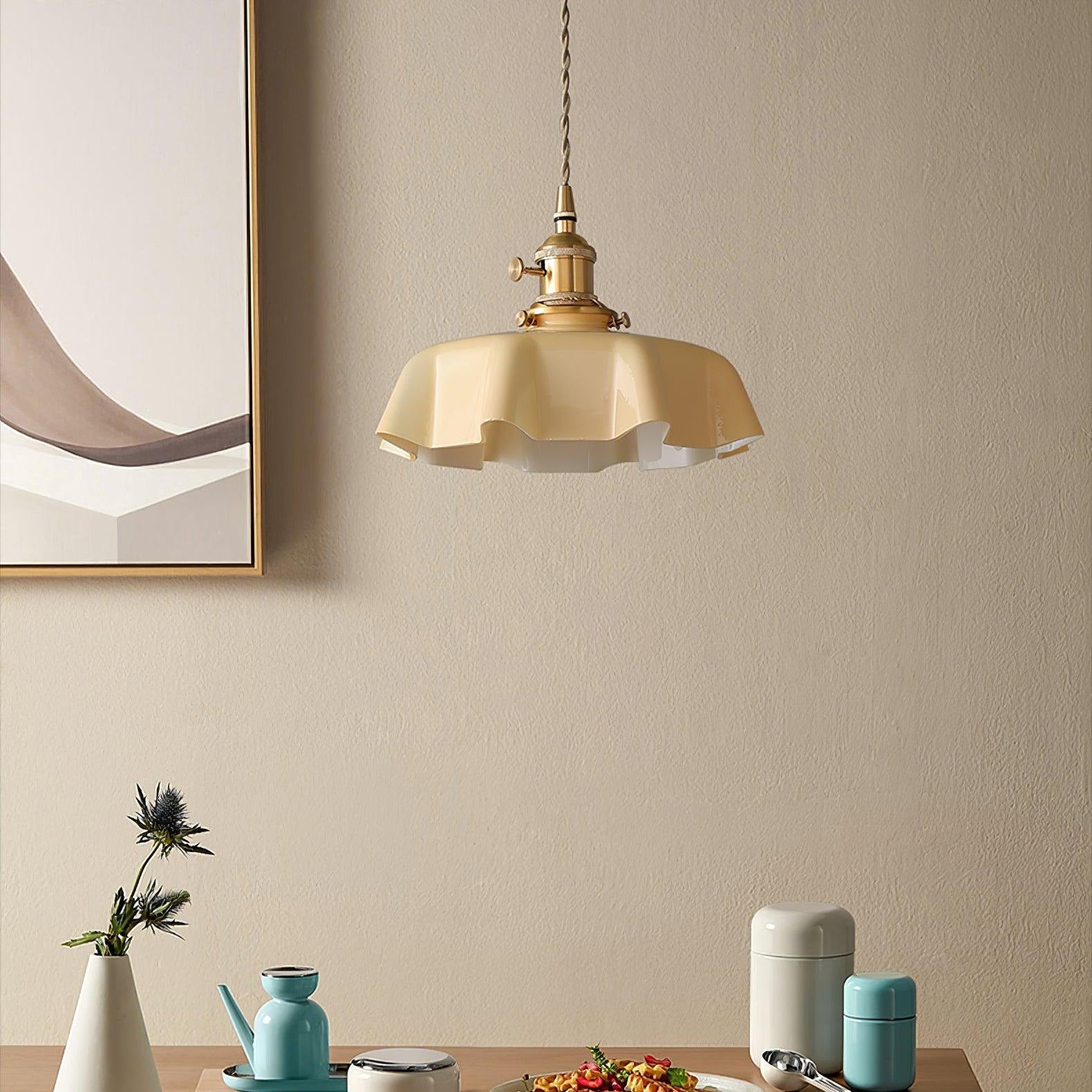 Civen Farmhouse Ruffled Pendant Light - Neutralighting