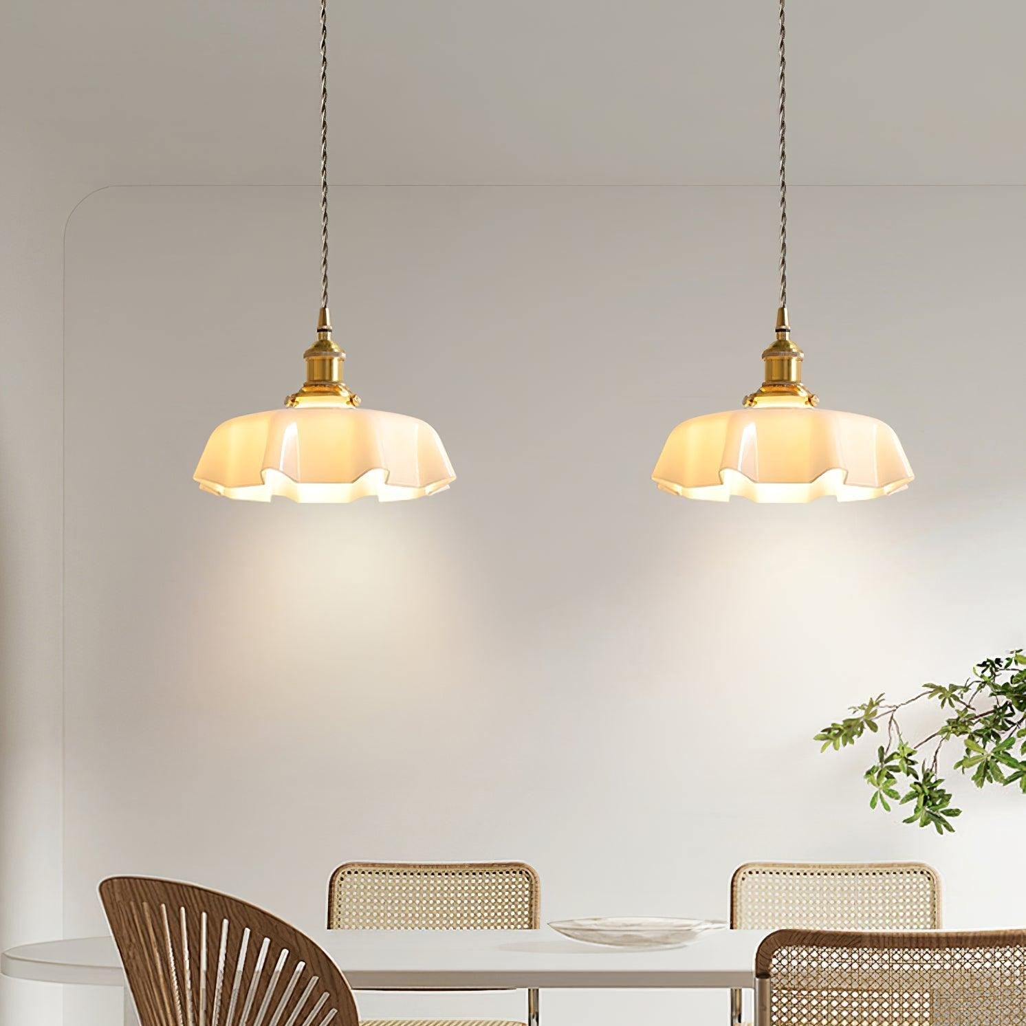 Civen Farmhouse Ruffled Pendant Light - Neutralighting