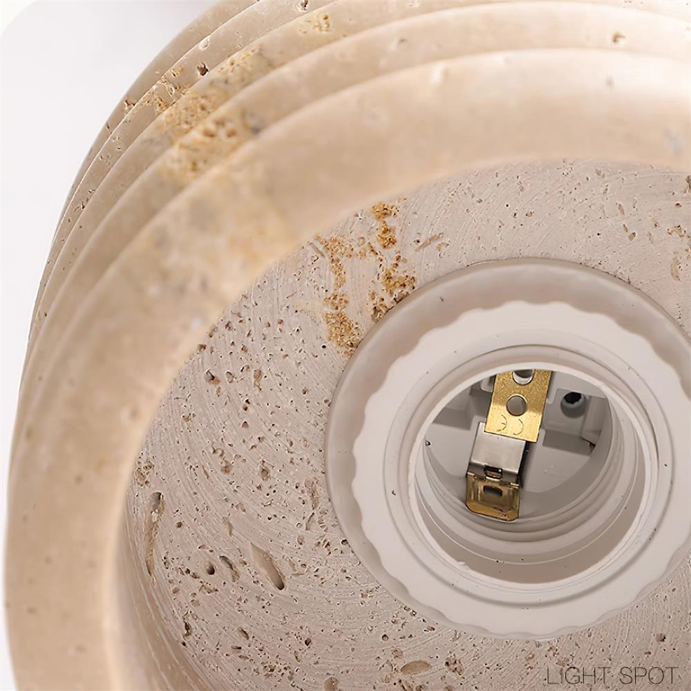 Ritta Pendant Light Travertine Ripple Shade Wabi-Sabi - Neutralighting