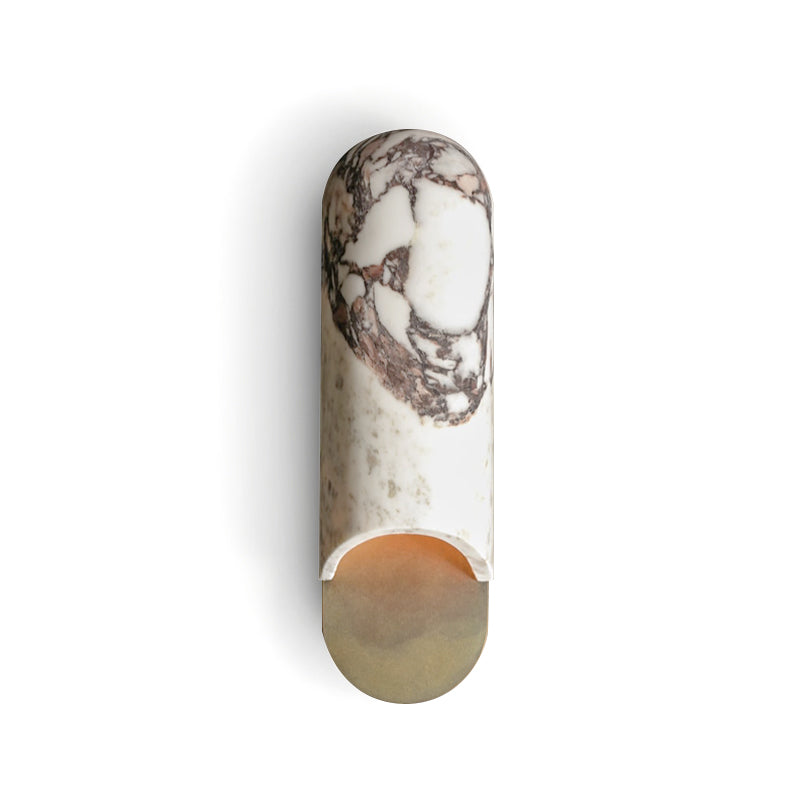 Capsule Wall Lamp Yellow Travertine Marble Brass - Neutralighting