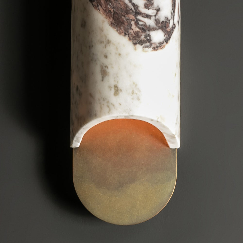 Capsule Wall Lamp Yellow Travertine Marble Brass - Neutralighting