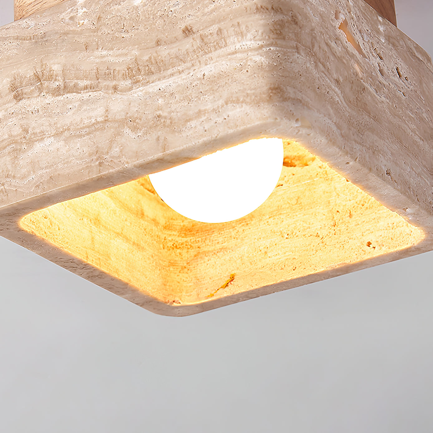 Vellin Travertine Square Flush Mount Ceiling Light - Neutralighting