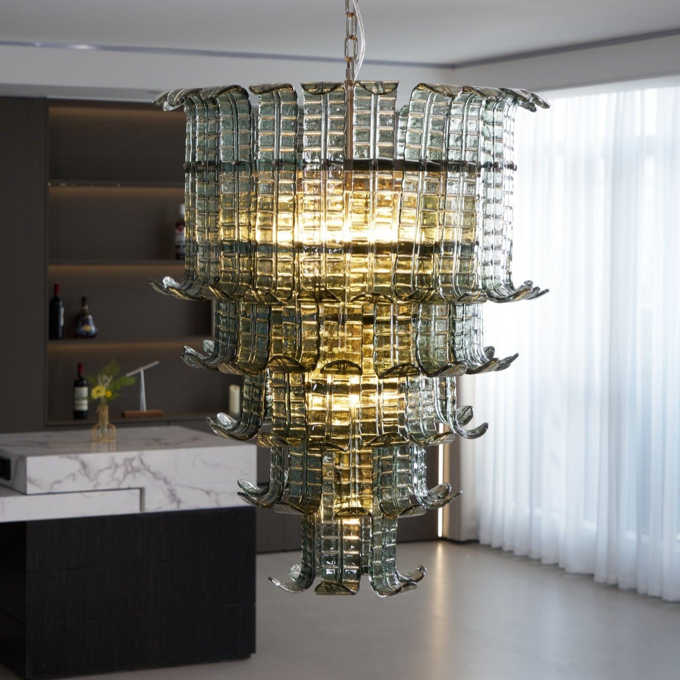 Aurora Chandelier Cascade Murano Glass Tiered Vintage