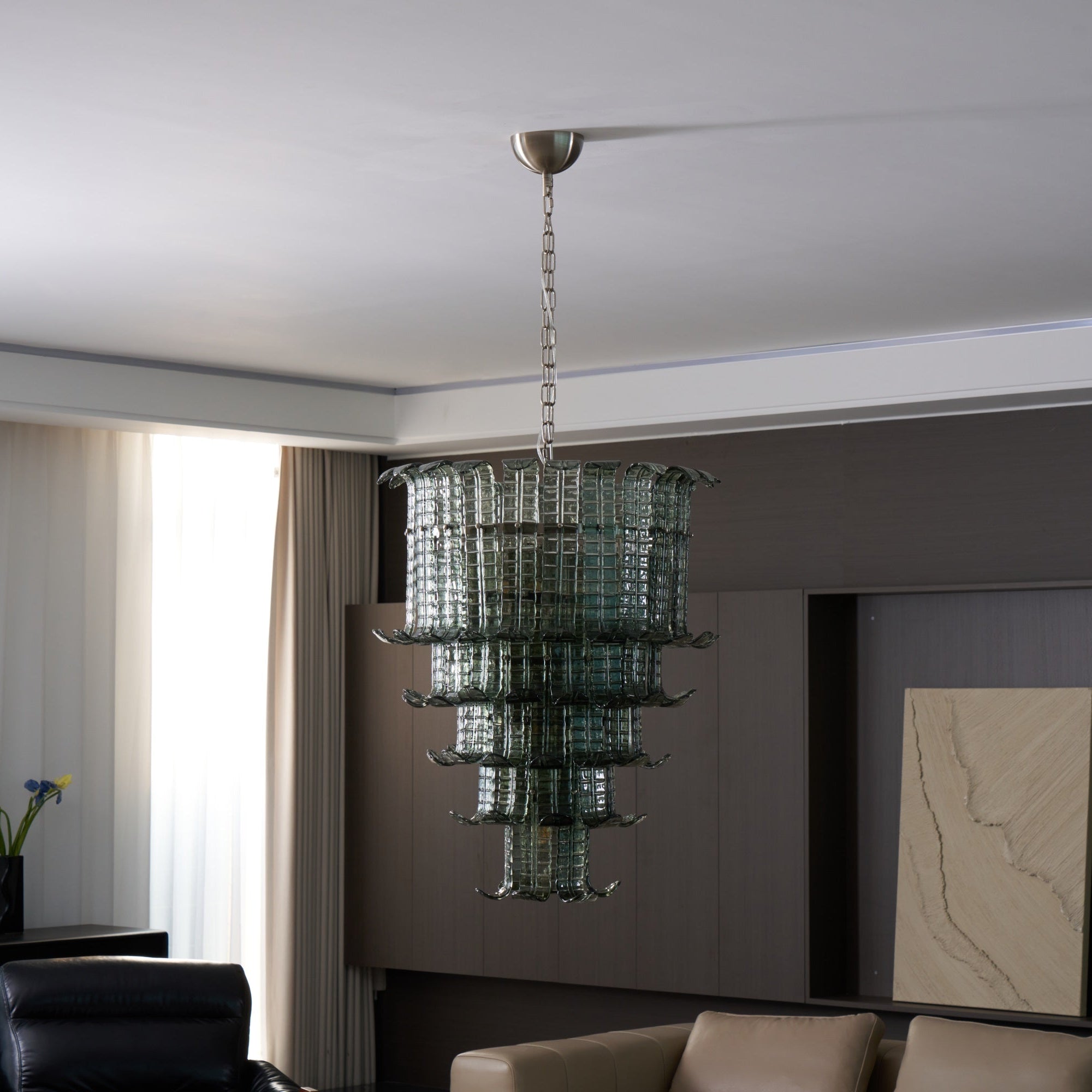 Aurora Chandelier Cascade Murano Glass Tiered Vintage