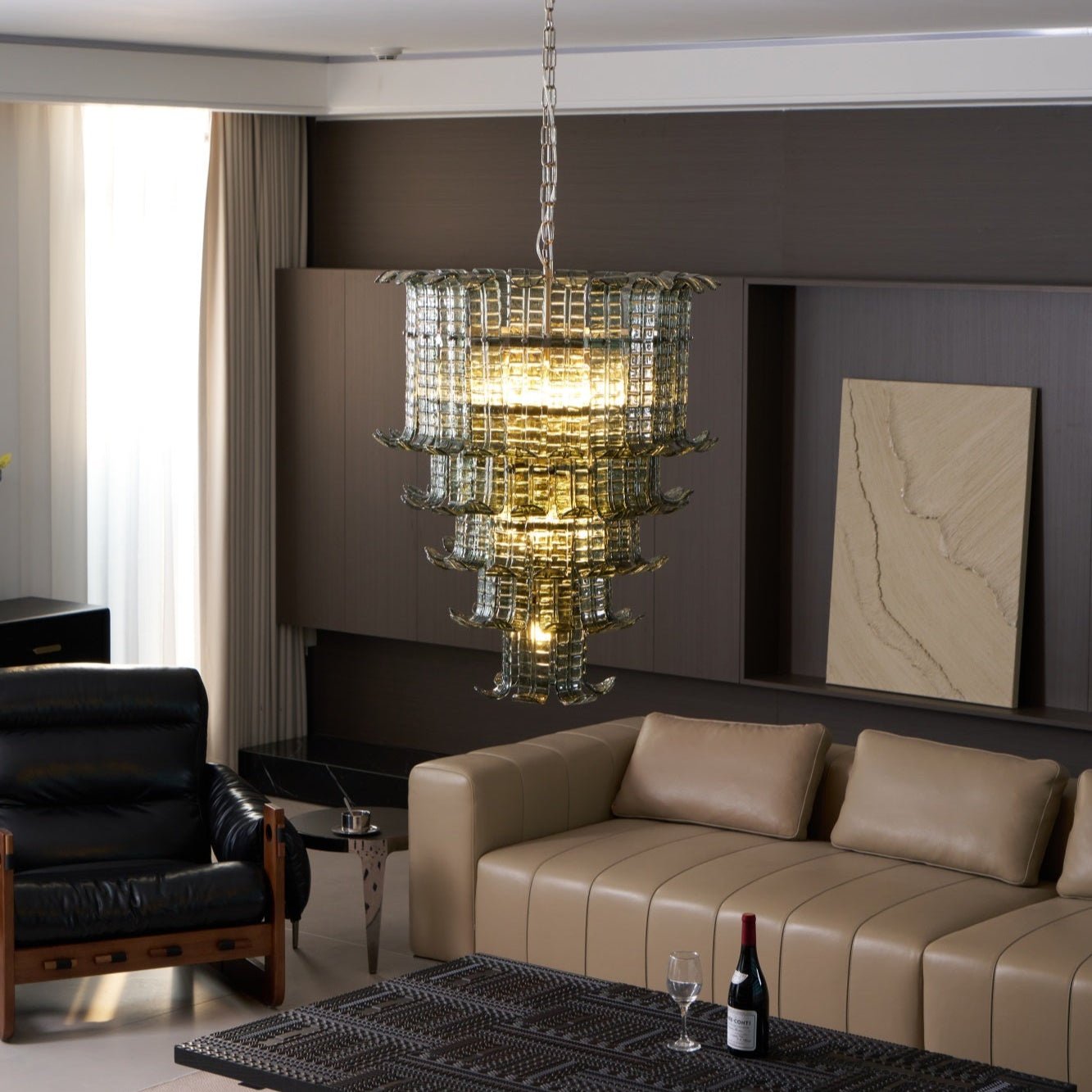 Aurora Chandelier Cascade Murano Glass Tiered Vintage