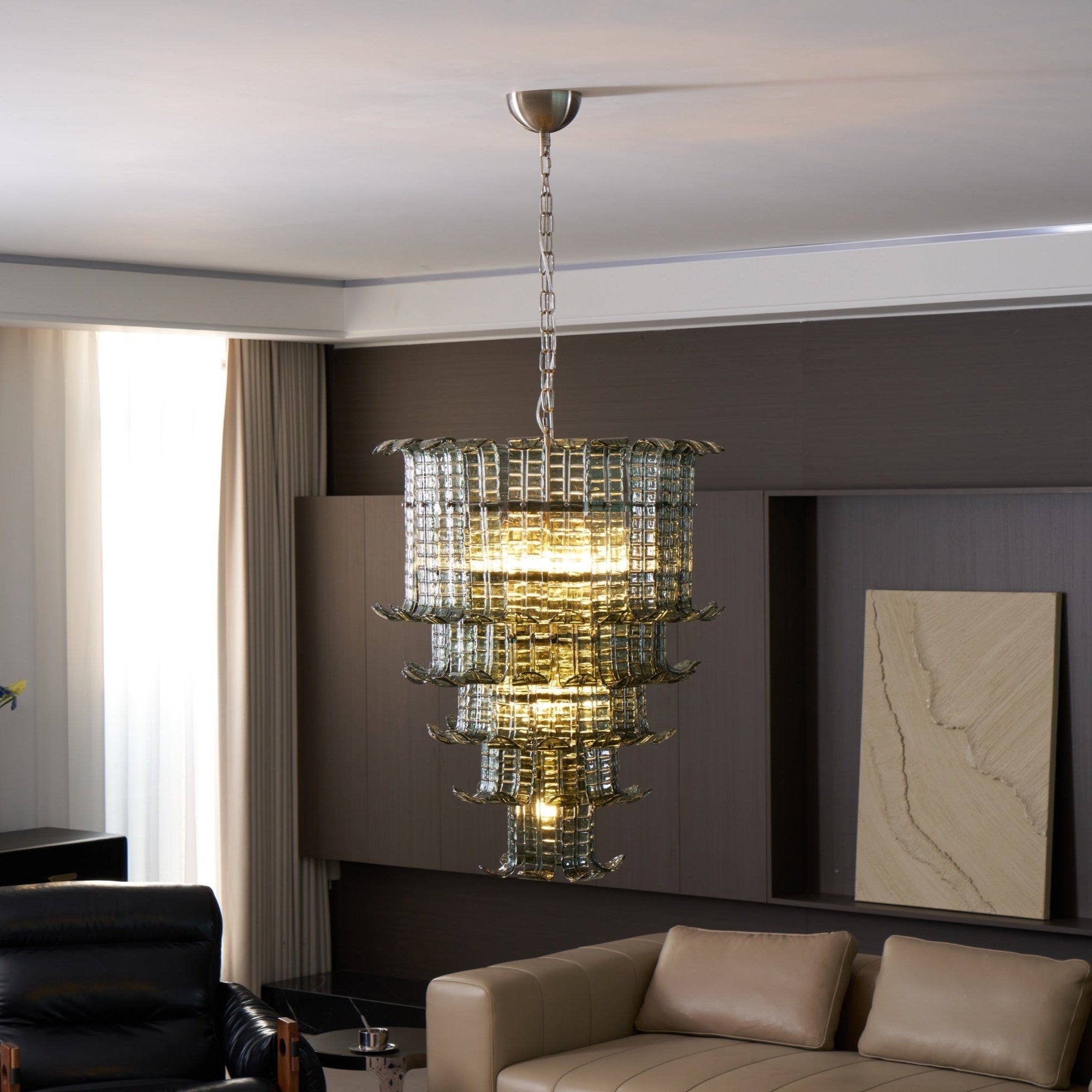 Aurora Chandelier Cascade Murano Glass Tiered Vintage