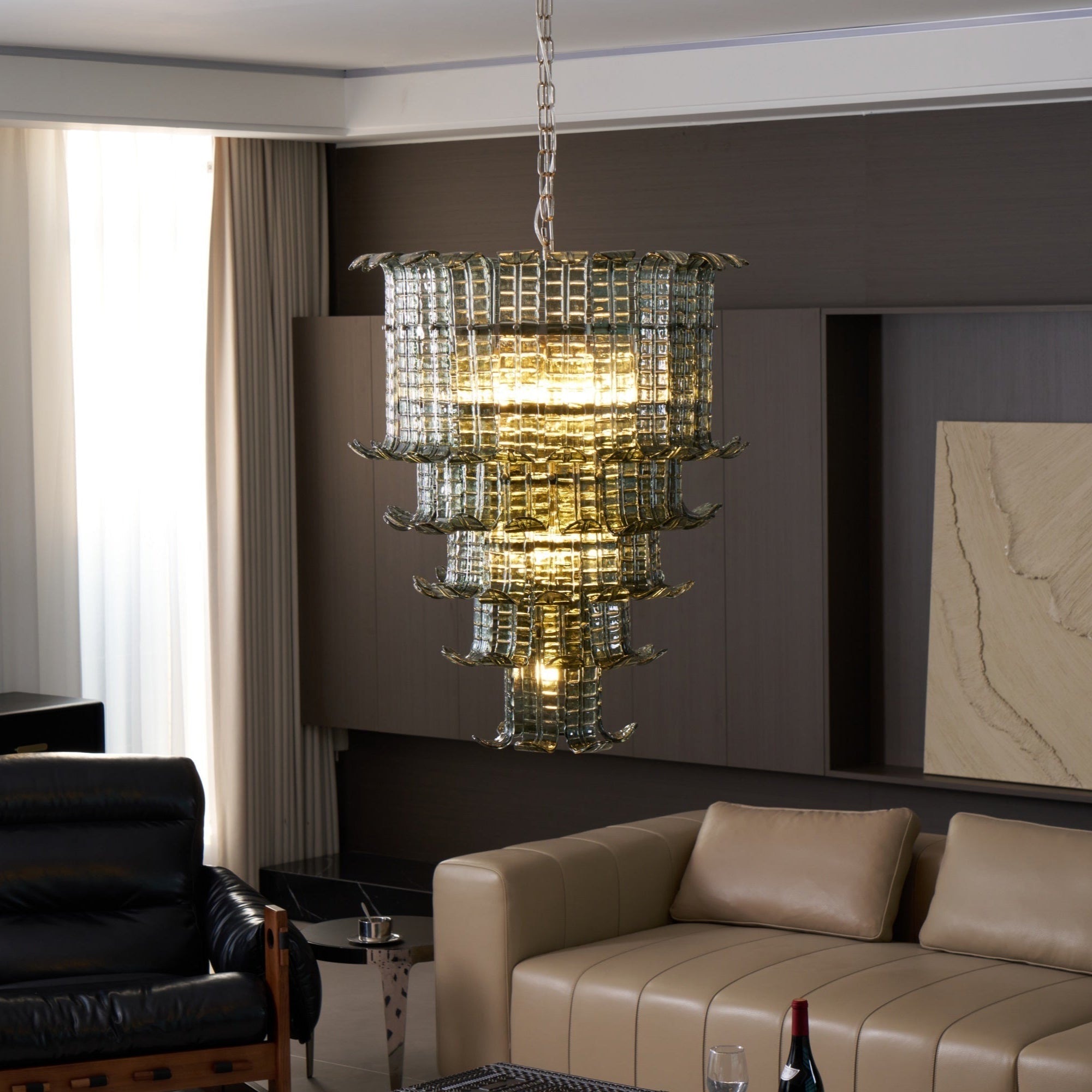 Aurora Chandelier Cascade Murano Glass Tiered Vintage